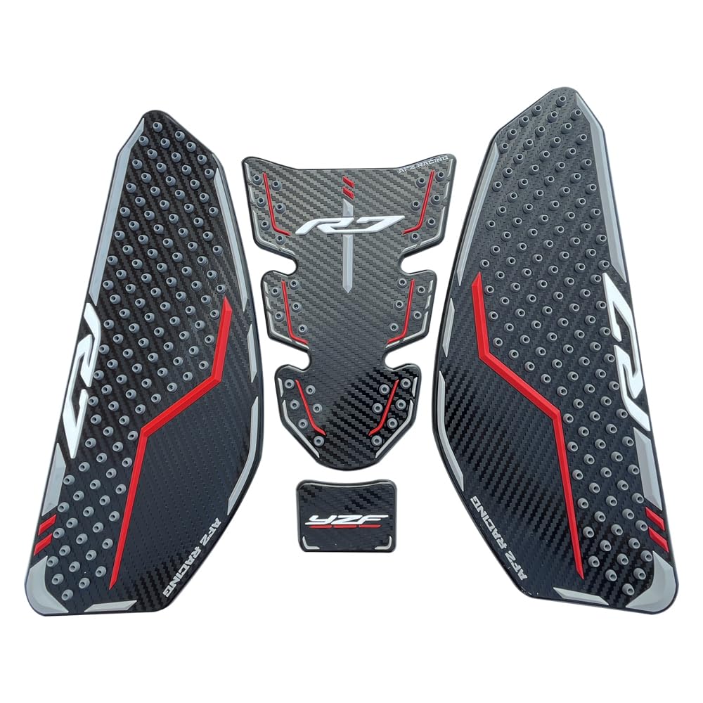 PABBUG Red Gas Fuel Tank Side Traction Rubber Protector Pads Compatible with Yamaha YZF R7 2021 2022 2023