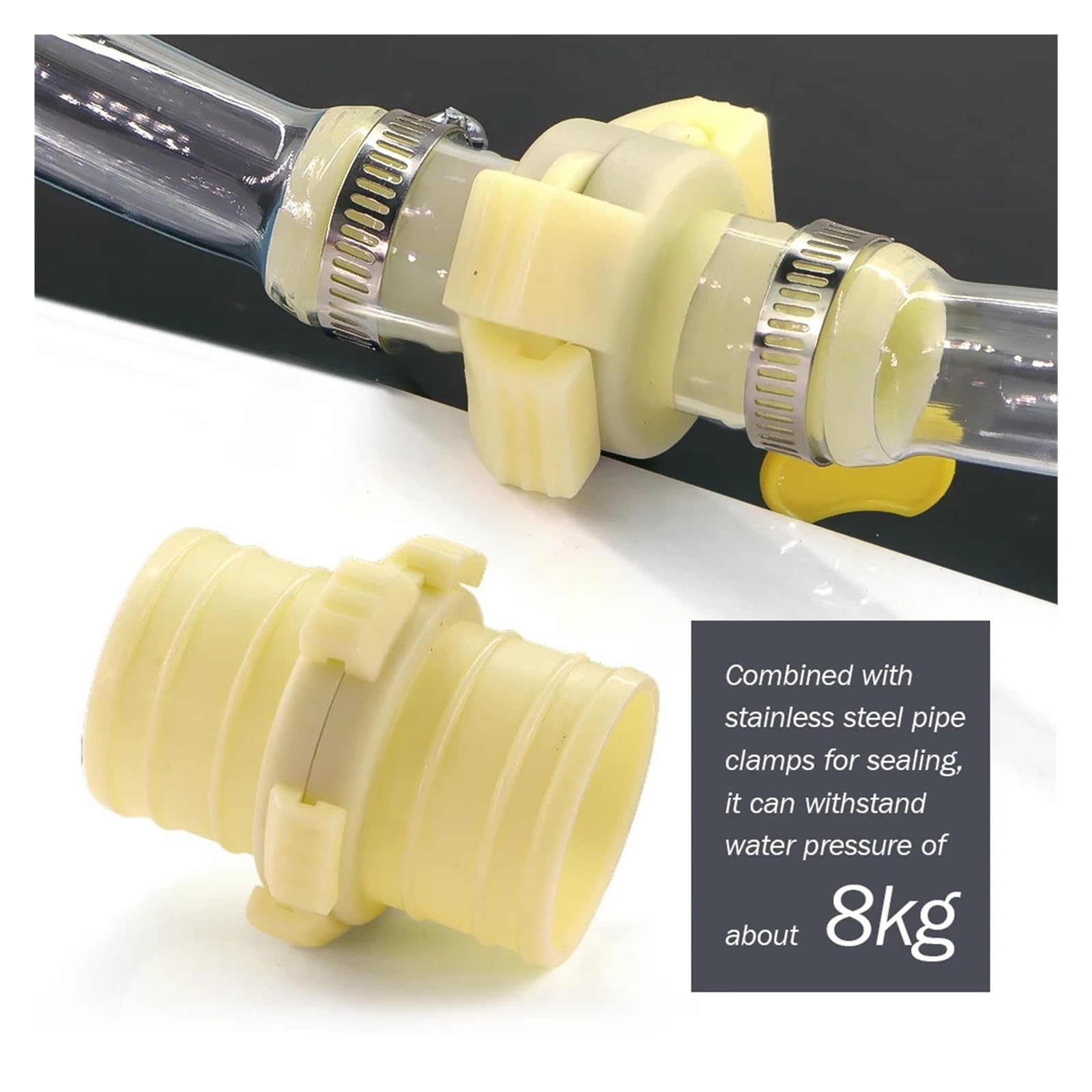 Adaptador de manguera riego jardín plástico ABS, conector rápido, reparación conexión agrícola, 25/32/38/50/63/75/100mm(For 75mm Tubing,5pcs)