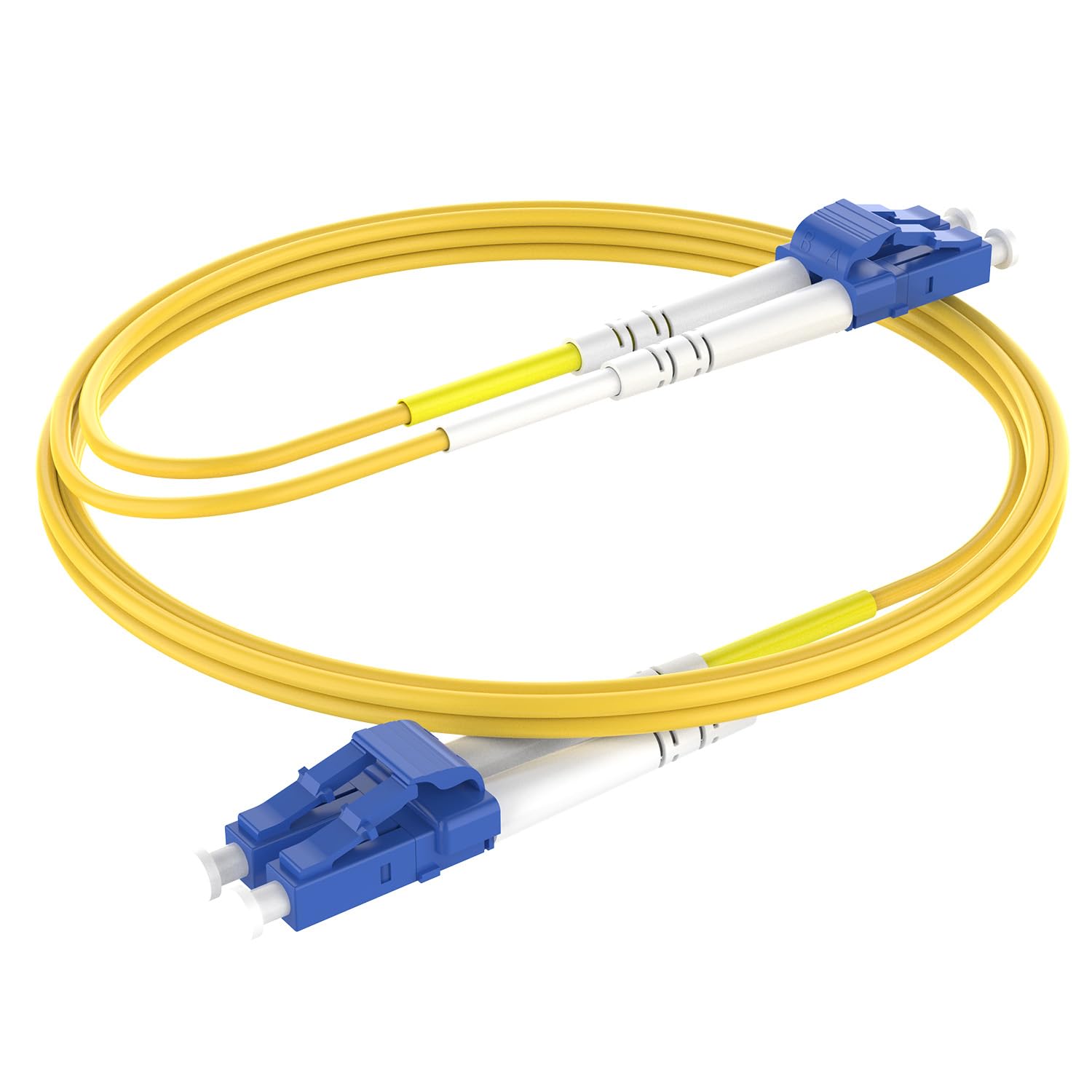 LC to LC Duplex Fiber Patch Cable 3M (9.84ft), OS1/OS2 Single Mode 9/125μm SMF, LSZH Jacket, LC UPC Cables, 1G/10G Ethernet Duplex Jumper Cord for Data Center, Enterprise, Telecom (6-Pack)