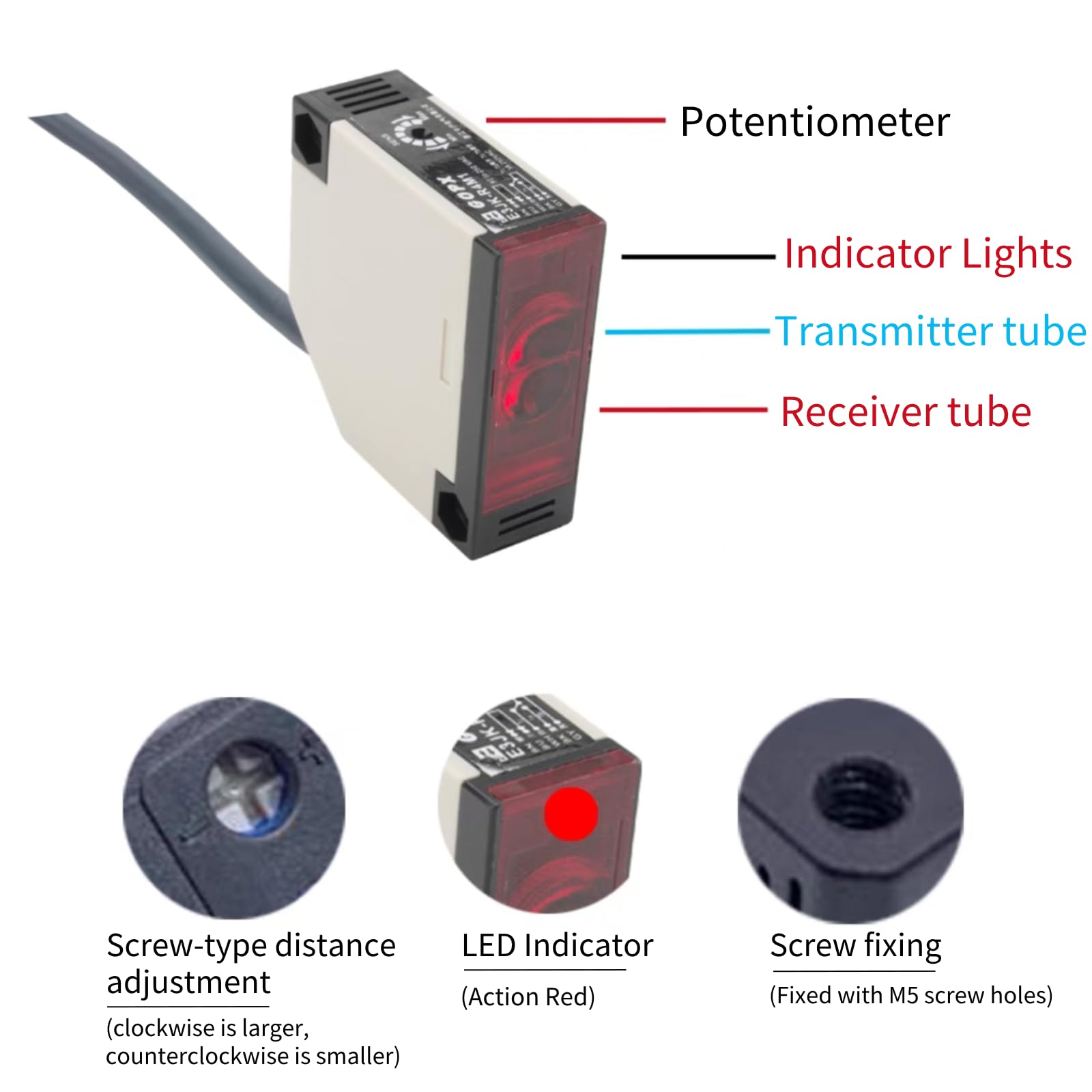 Interruttore Fotoelettrico A Riflessione E3JK-R4M1 - 90-250V AC, 3A, Portata 4m
