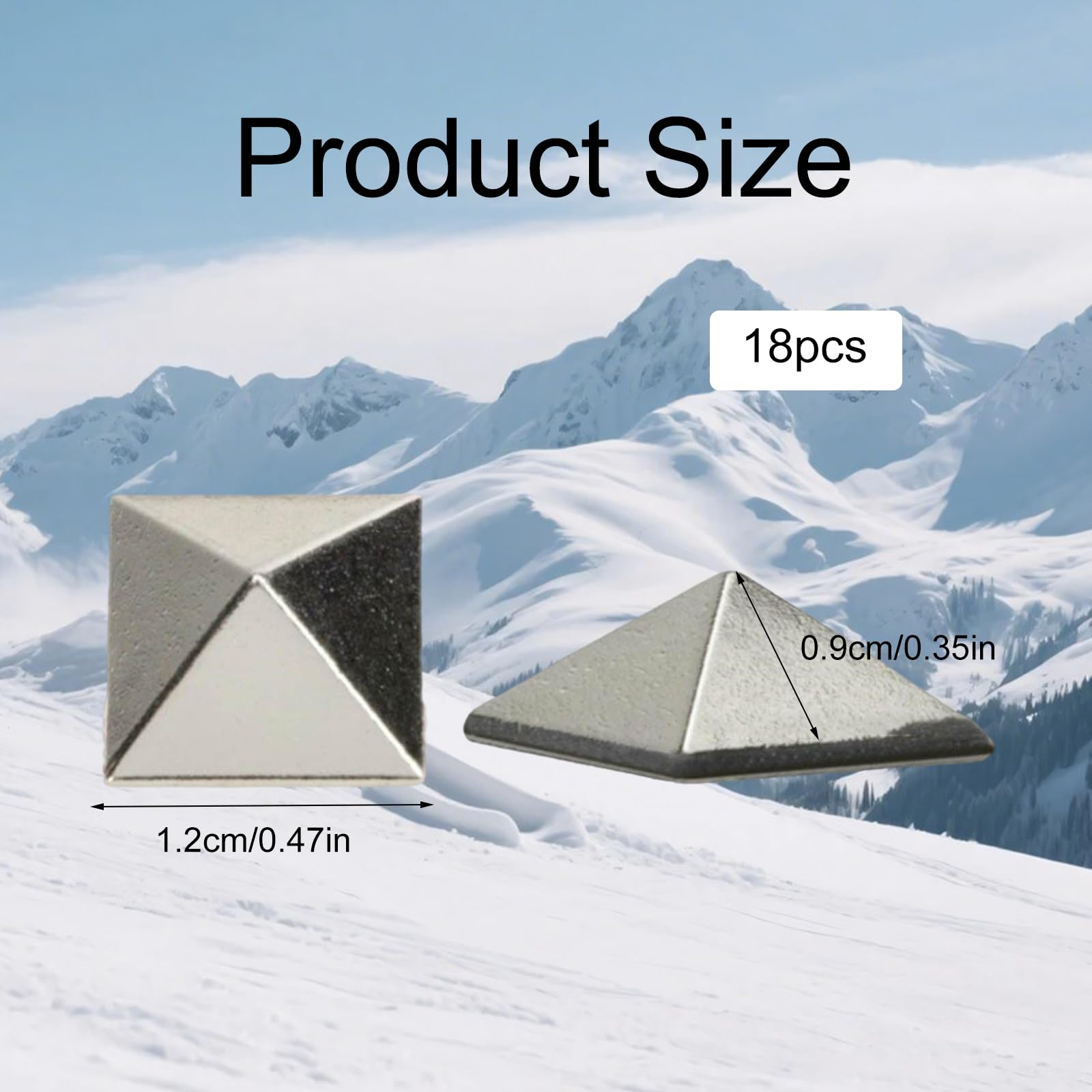 18 Pezzi Stomp Pad Snowboard, Pad da Snowboard, Pyramid Studs Pad Snowboard Antiscivolo, Tappetino Autoadesivo Per Sci, Snowboard, Offre Una Presa Aggiuntiva Durante Lo Snowboard Per Uomo E Donna