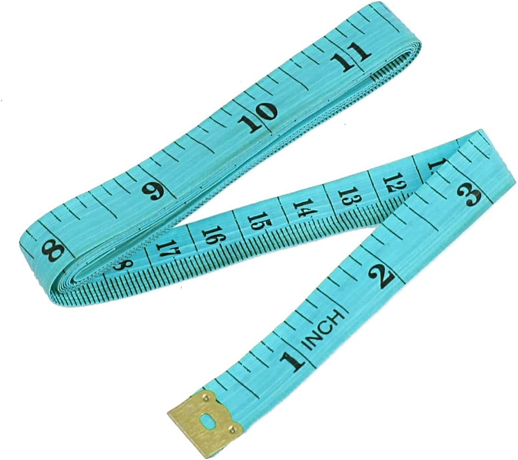 uxcell 1.5M 4.92Ft 60" Tailor Seamstress Flexible Ruler Tape Measure Lake Blue