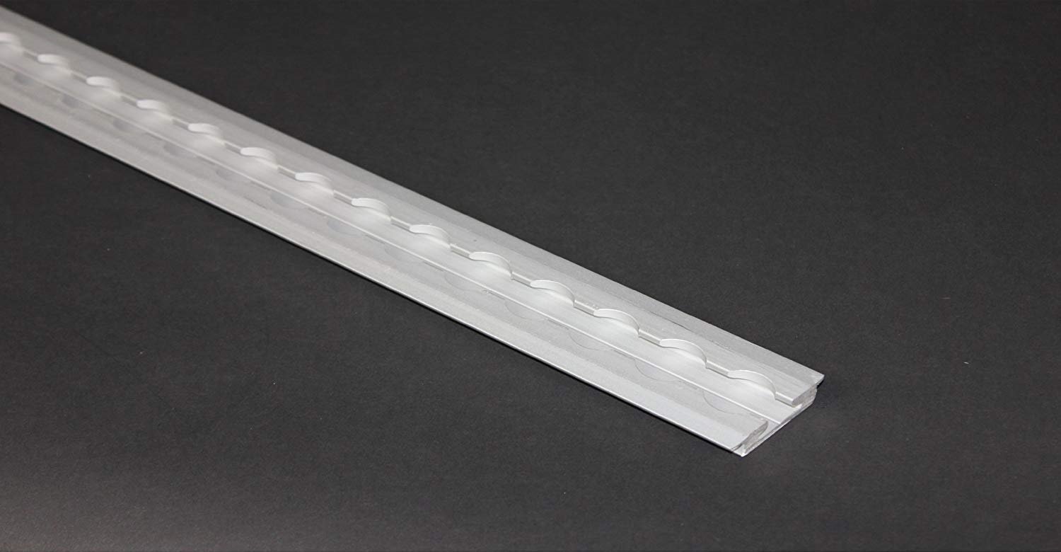 1 x Airlineschiene zum Einlassen, Alu-Airlineschiene, 20 mm Lochdurchmesser, 2,0 m