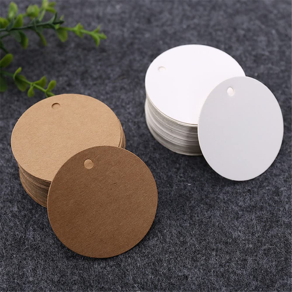 GIVBRO 100 Etiquetas De Regalo En Blanco Etiquetas De Boda Redondas Para  Colgar Tarjetas Para Caja, image size:1000x1000