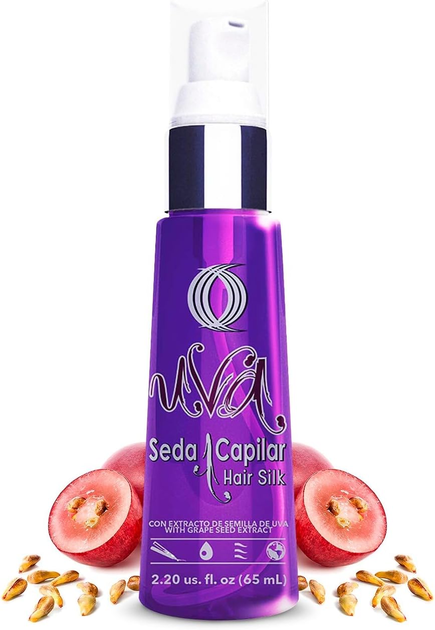 Anti-Frizzy Hair Silk with Grape Seed Extract - Restores, Strengthens, Smooths, Provides Extreme Protection, Prevents Split Ends, Adds Shine (2.20 Fl Oz)