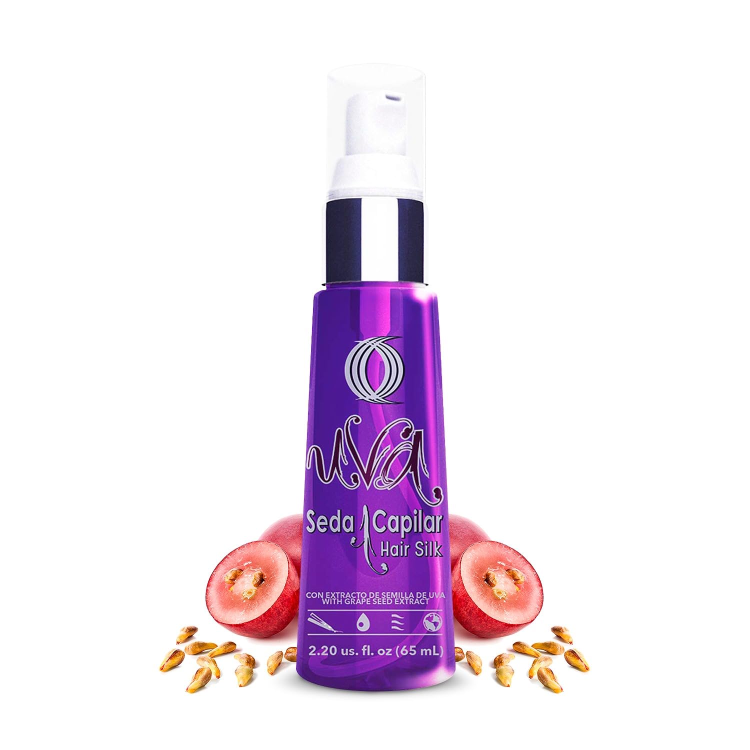 OURO Anti-Frizzy Hair Silk with Grape Seed Extract - Restores, Strengthens, Smooths, Provides Extreme Protection, Prevents Split Ends, Adds Shine (2.20 Fl Oz)