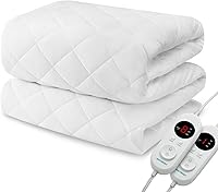 Vista 1 de MATBEBY Protector de colchón térmico tamaño King, funda de colchón eléctrica con doble control y 8 ajustes de calefacción, calentador de cama con 4