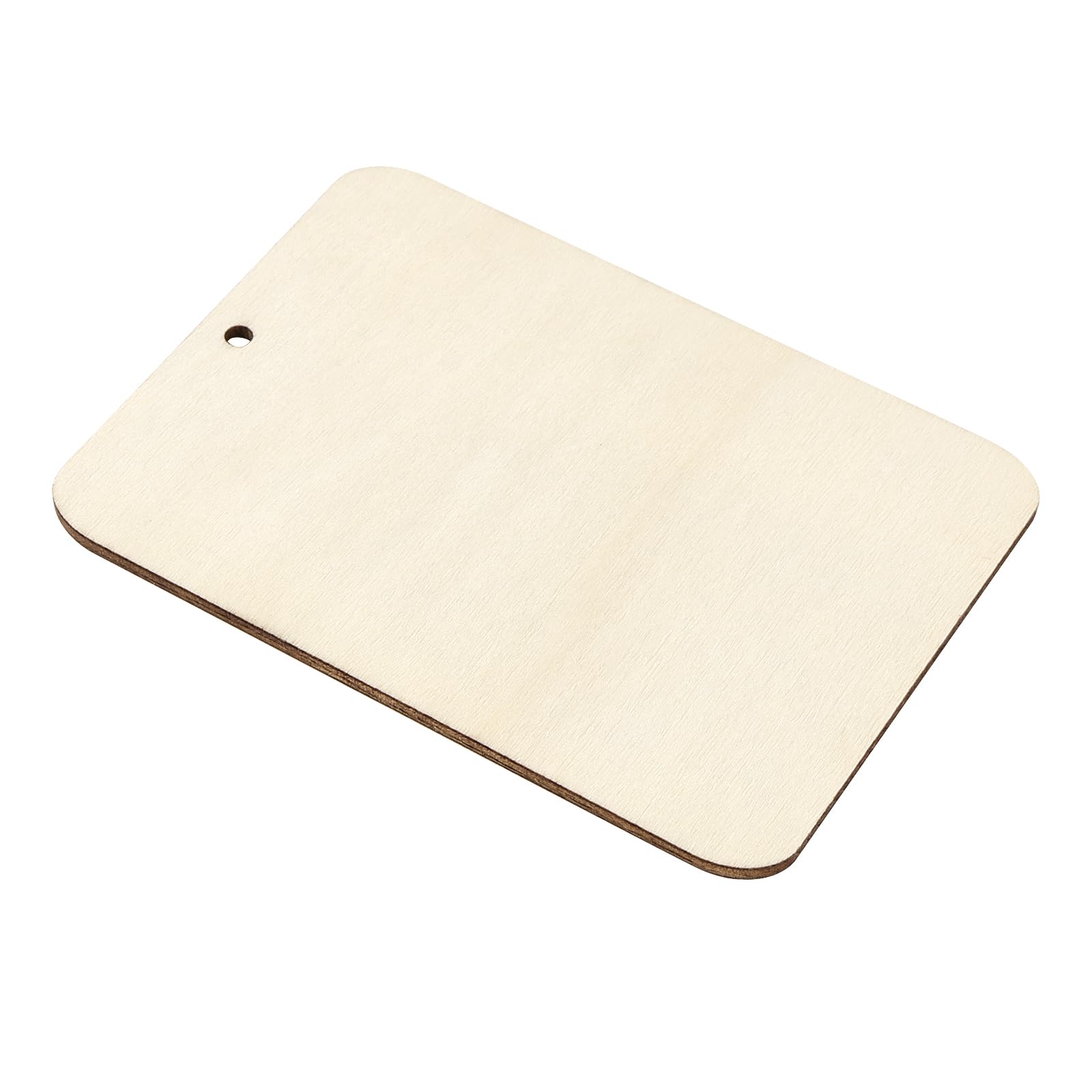 LEXININ 100Pcs Wooden Blank Tags with Hole, Rectangle Wood Craft HangingTags for Bookmarks DIY Craft 90 x 65 x 2mm - Image 3
