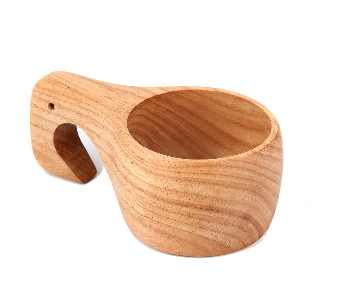 überleben Dursten Lore Kuksa Tazza In Legno Intagliata A Mano – 350 Ml, Per Campeggio E Bushcraft, Con Cordino E Moschettone