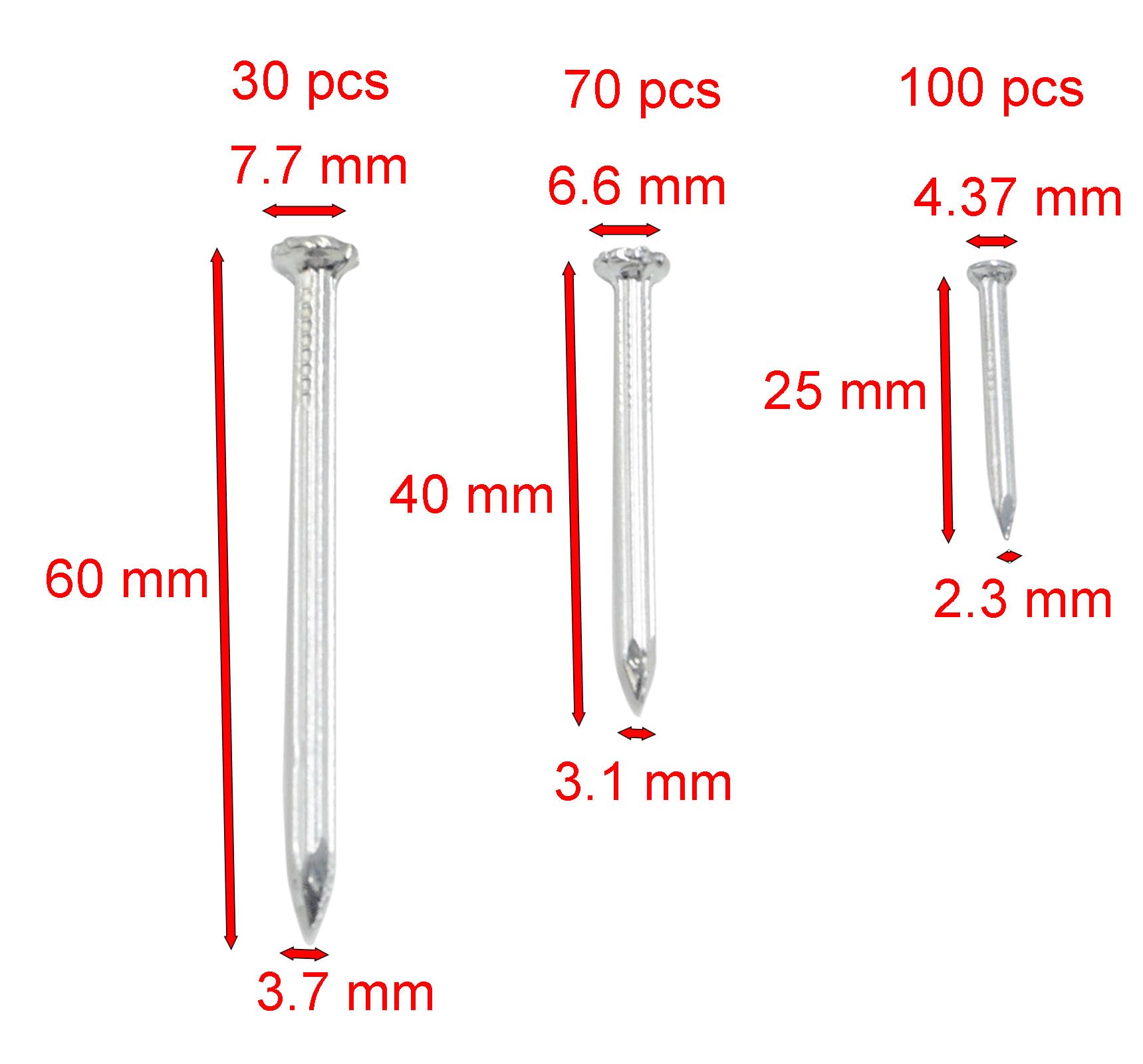 Cement Steel Nails - 200 Pcs Strong Nails -4 Cement Steel Nails - 200 Pcs Strong Nails -4