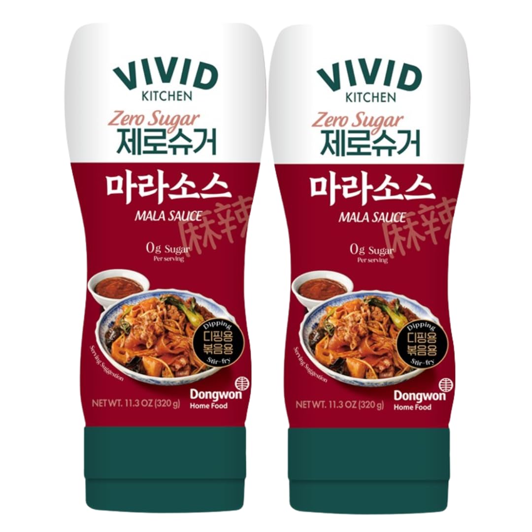 VIVID KITCHEN Mala Sauce | No Preservatives | Versatile, Easy-to-Squeeze (2 Pack) (Mala Sauce (Low Calorie & Zero Sugar))