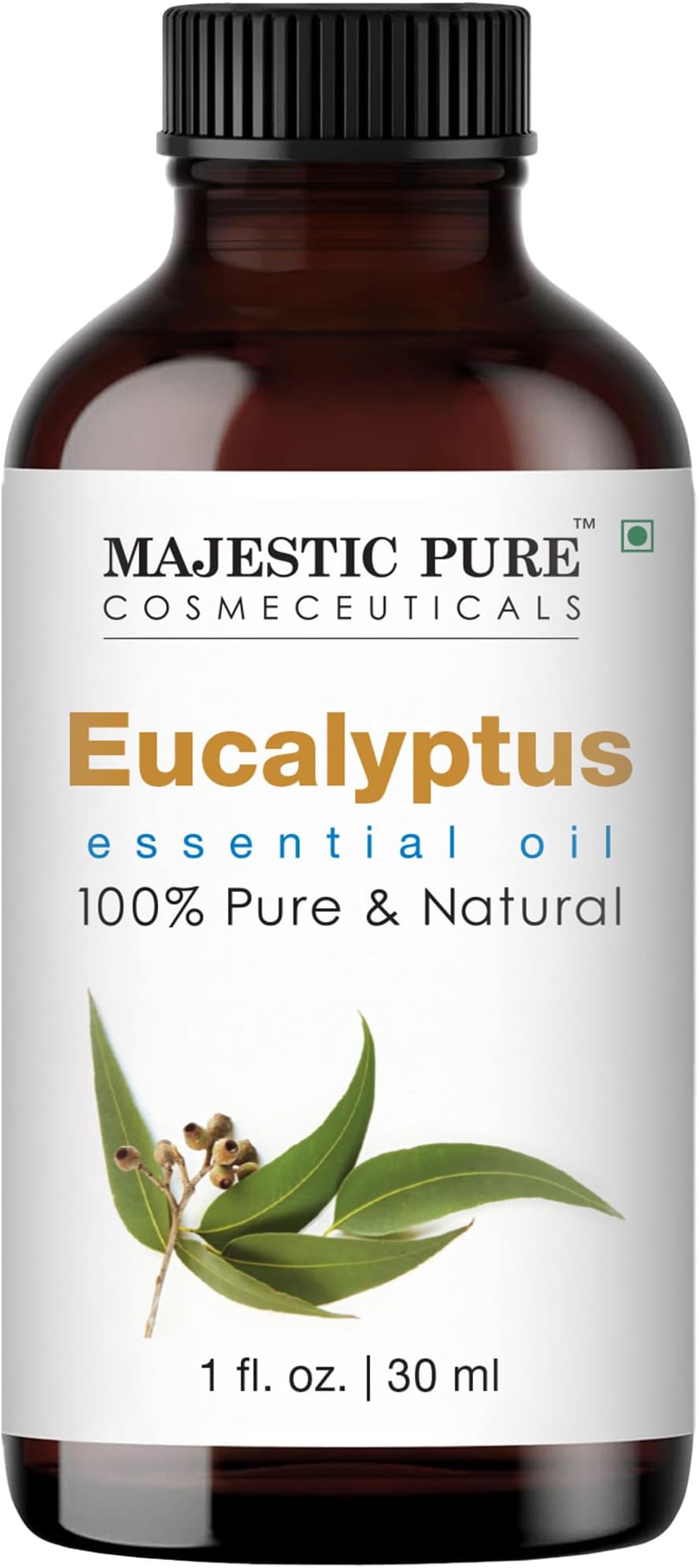 Majestic Pure Eucalyptus Essential Oil - 100% Pure Eucalyptus Oil for Aromatherapy, Massage & Topical Uses, Perfect for Diffuser & Essential Oil Diffuser - 1 Fl Oz