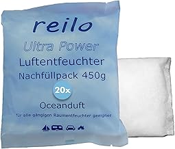 reilo 20x 450g Oceanduft Luftentfeuchter Granulat, Raumluftentfeuchter im Vliesbeutel, Nachfüllpacks für gängige Entfeuchterboxen, Lufttrockner für Wohnraum, Schlafzimmer, Keller