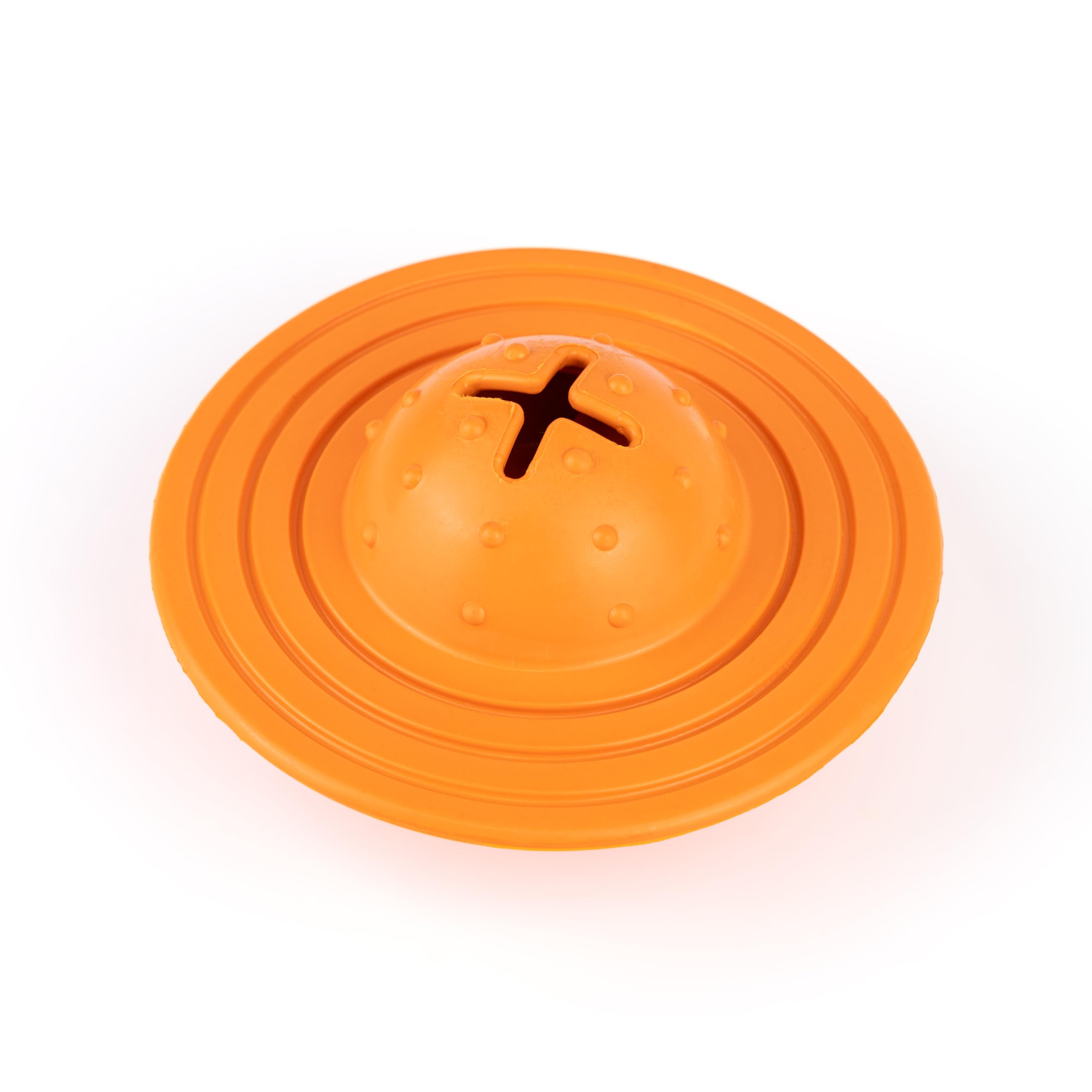 Fuzzl Eco Rubber Chuck & Treat Sky Saucer, Orange - Image 4