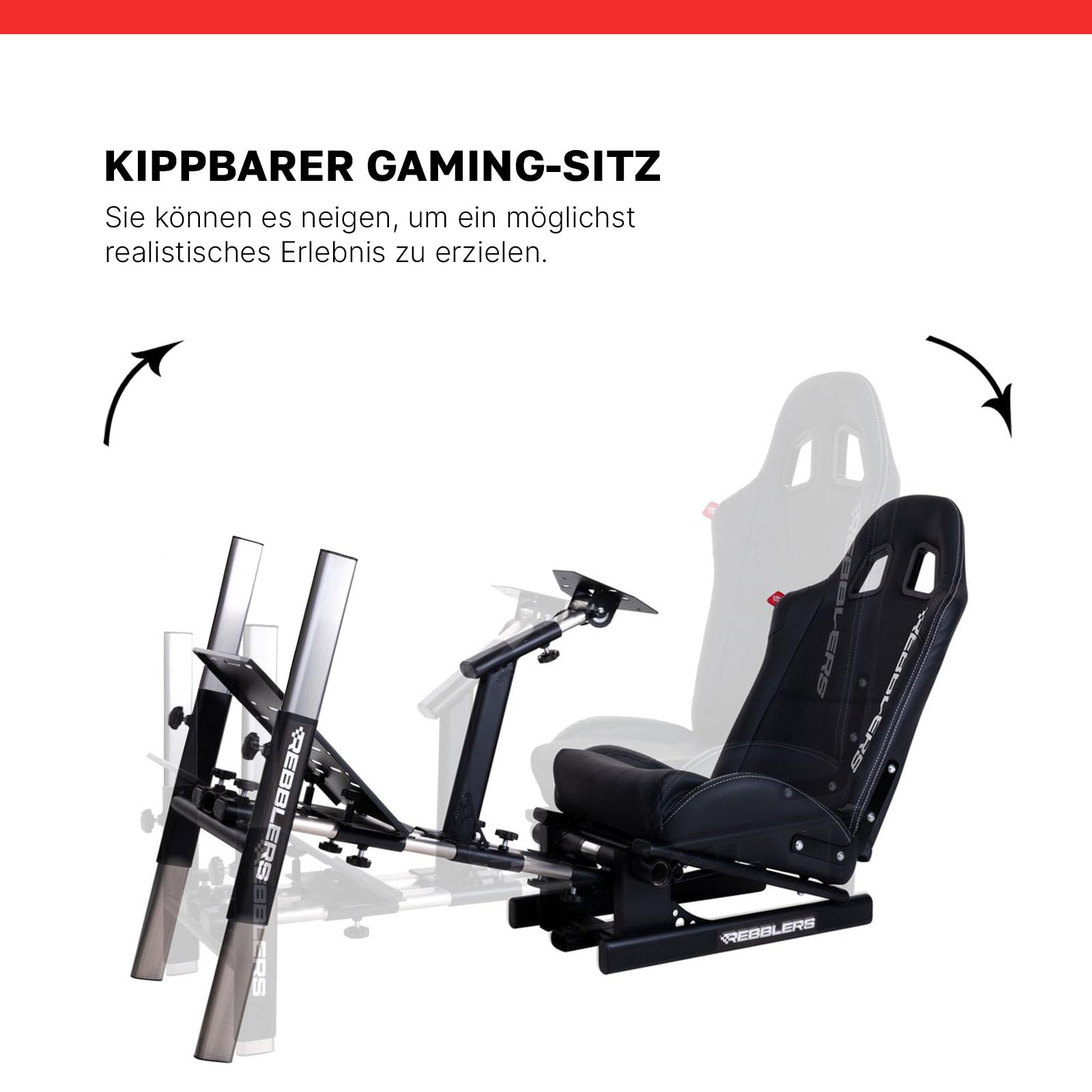 PRO SIM Racing Cockpit Verstellbarer Rennsitz Formula bis GT und Rallye Schwarz