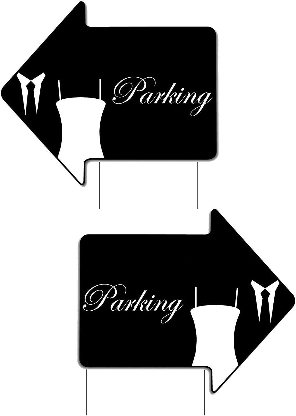 VictoryStore Wedding Parking Sign - Wedding Arrow Set of 2 18 inches x 24 inches - Corrugated Plastic Includes 2 Stakes per Sign