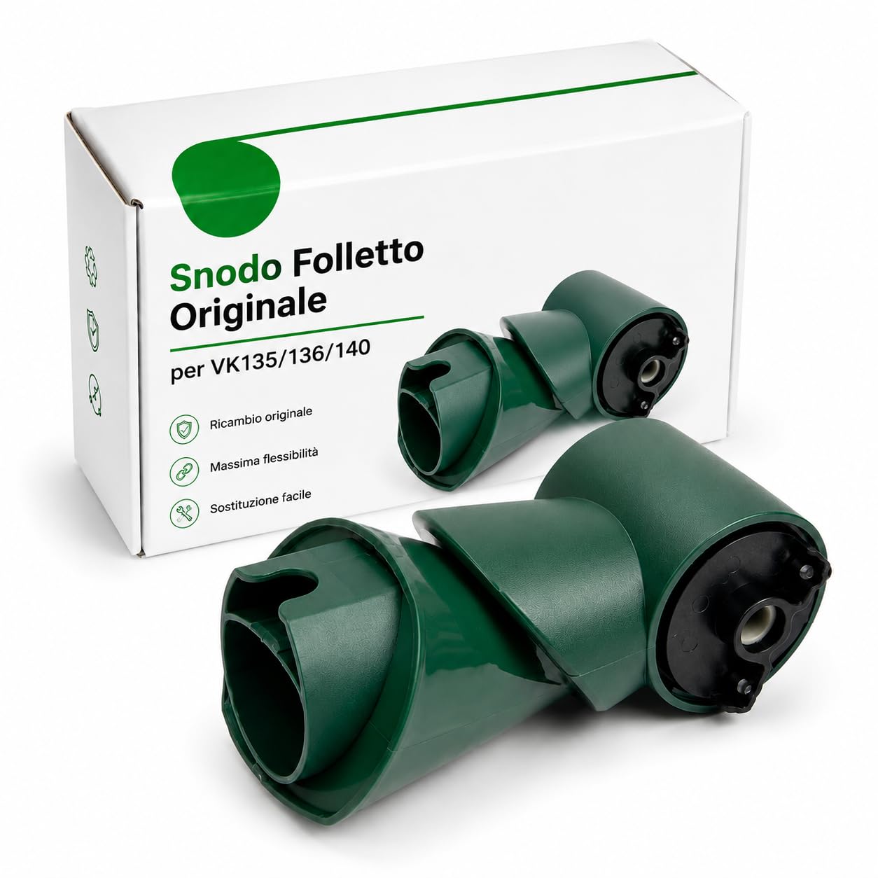 Snodo Folletto VK135/136/140 NUOVO ORIGINALE - Ricambio per Spazzola HD35/36/40 - Giunto Flessibile per Scopa Elettrica - Accessorio per Manovrabilità e Pulizia sotto Mobili