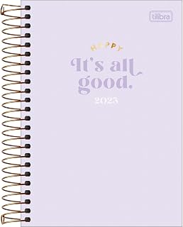 Agenda Espiral Diária 14 x 20 cm Happy 2023 - Lilás - Tilibra
