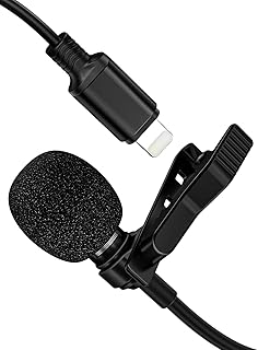 ttstar Microphone Professional for iPhone Lavalier Lapel Omnidirectional Condenser Mic Phone Audio Video Recording Easy Cl...