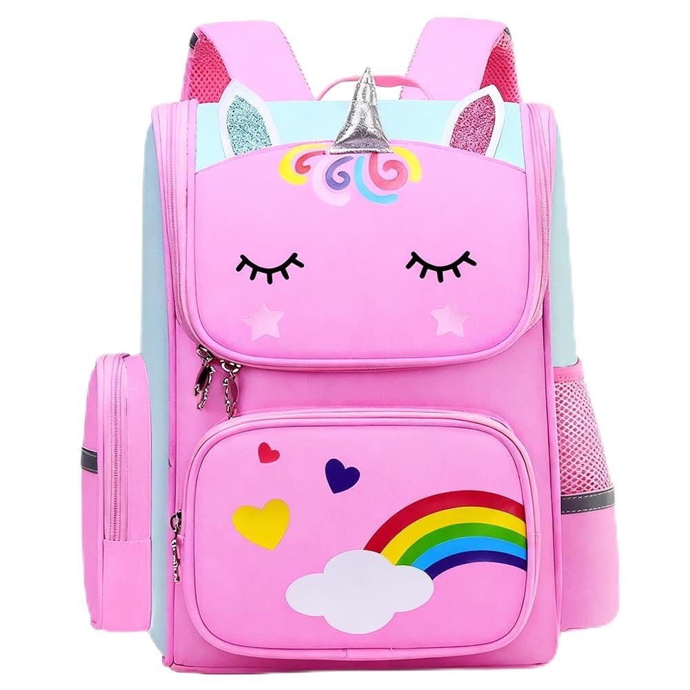IQEPXTGO Unicorn Anime Backpack, Cartoon Backpack Children Bookbag, Outdoor School Bag Casual Daypack Personalised Kids Printed Primary School Bag Childrens Rucksack