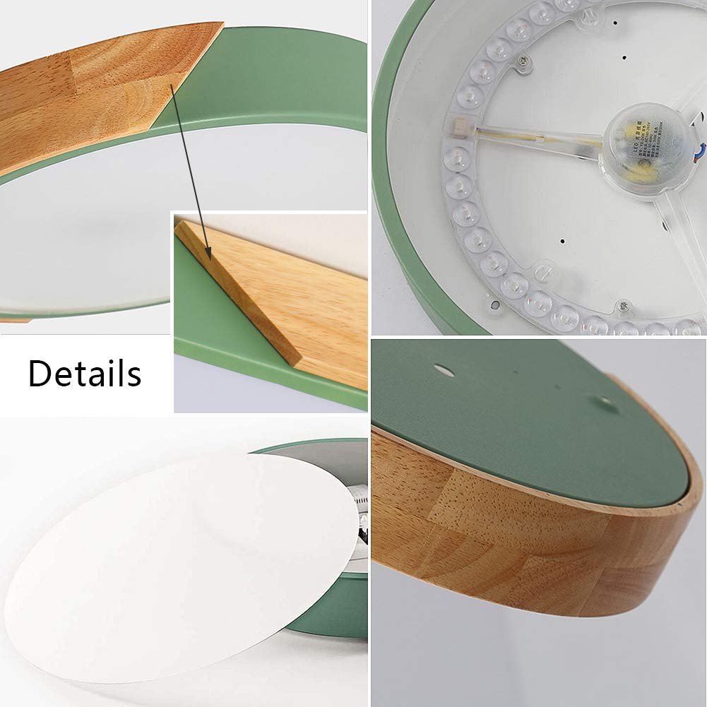 Plafonnier LED rond à gradation trichromatique,Green,40cm