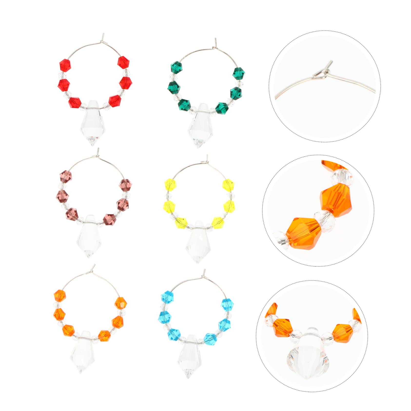PRETYZOOM 18stücke Weinglas Charms Mit Diamant-design Bunte Beads Zur Identifikation Von Gläsern Für Partys Hochzeiten Und Feiern Praktische Weinglasmarkierer Gemischten Farben