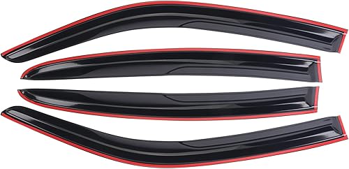 Miniatura 5 de Deflectores de visera de ventana de montaje exterior negro ahumado compatibles con Dodge Charger 2011-2021