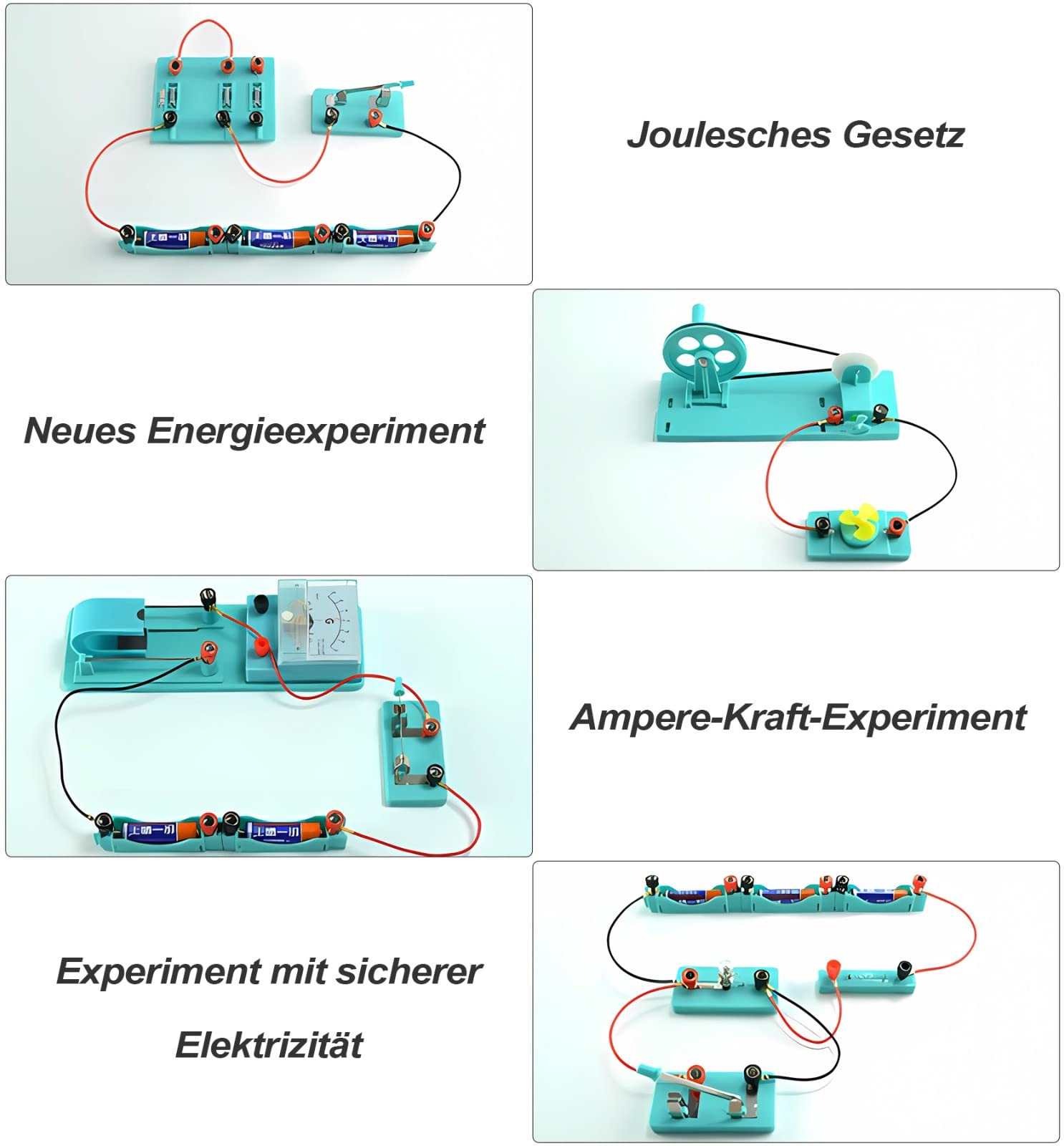 Physik Baukasten Elektrobaukasten für Kinder mit Anleitung in Deutsch | Physik Elektrizität und Magnetismus Experimente Kit Experimentierkasten für Junior, Senior High School Schüler