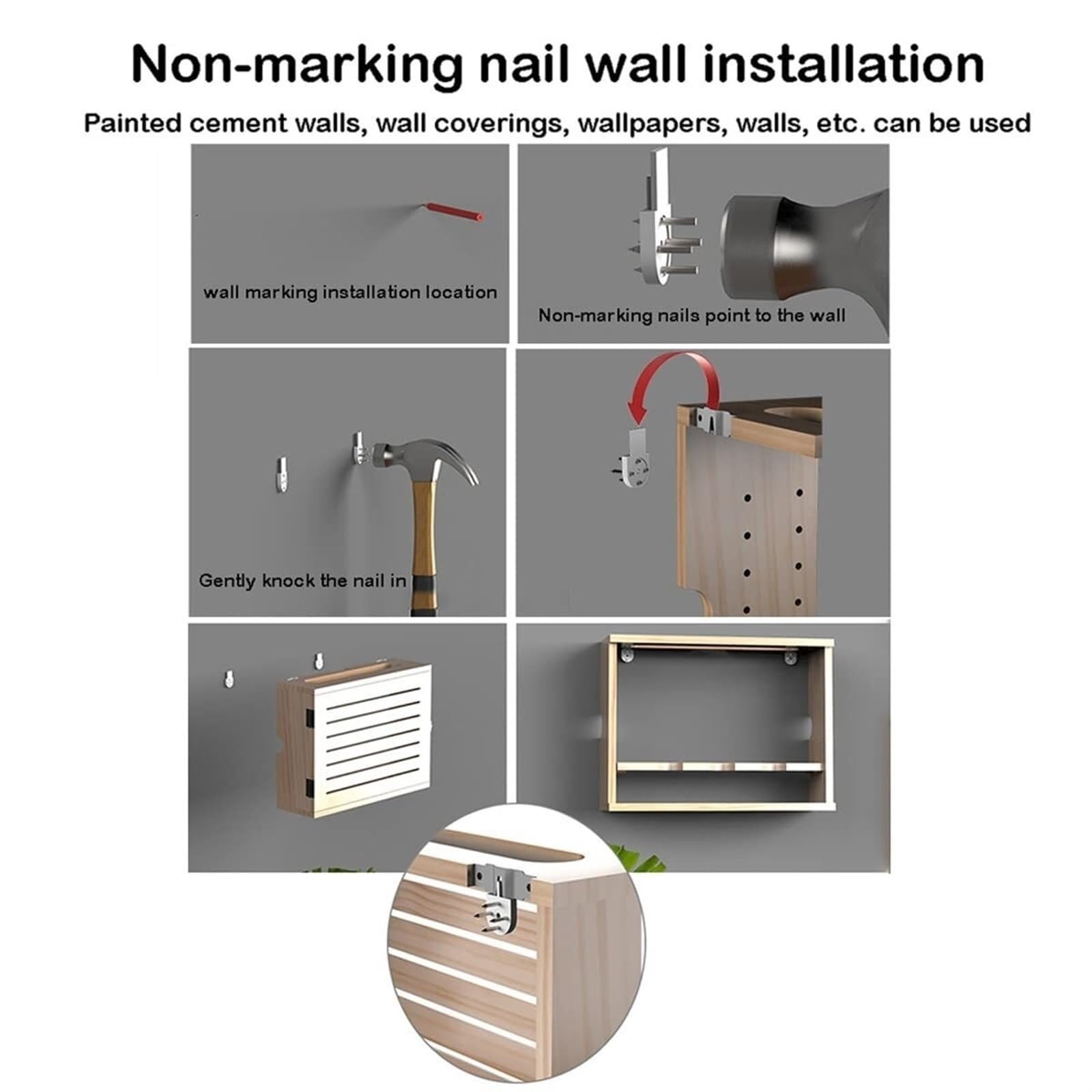 WLAN Box Router Kasten Cable Management Box Modisch Holz Set-Top-Box Drahtlose Aufbewahrungsbox Schwimmende Rack Wandregal Schwebend Wall Shelves (Color : Style 2, Size : 40Cm)