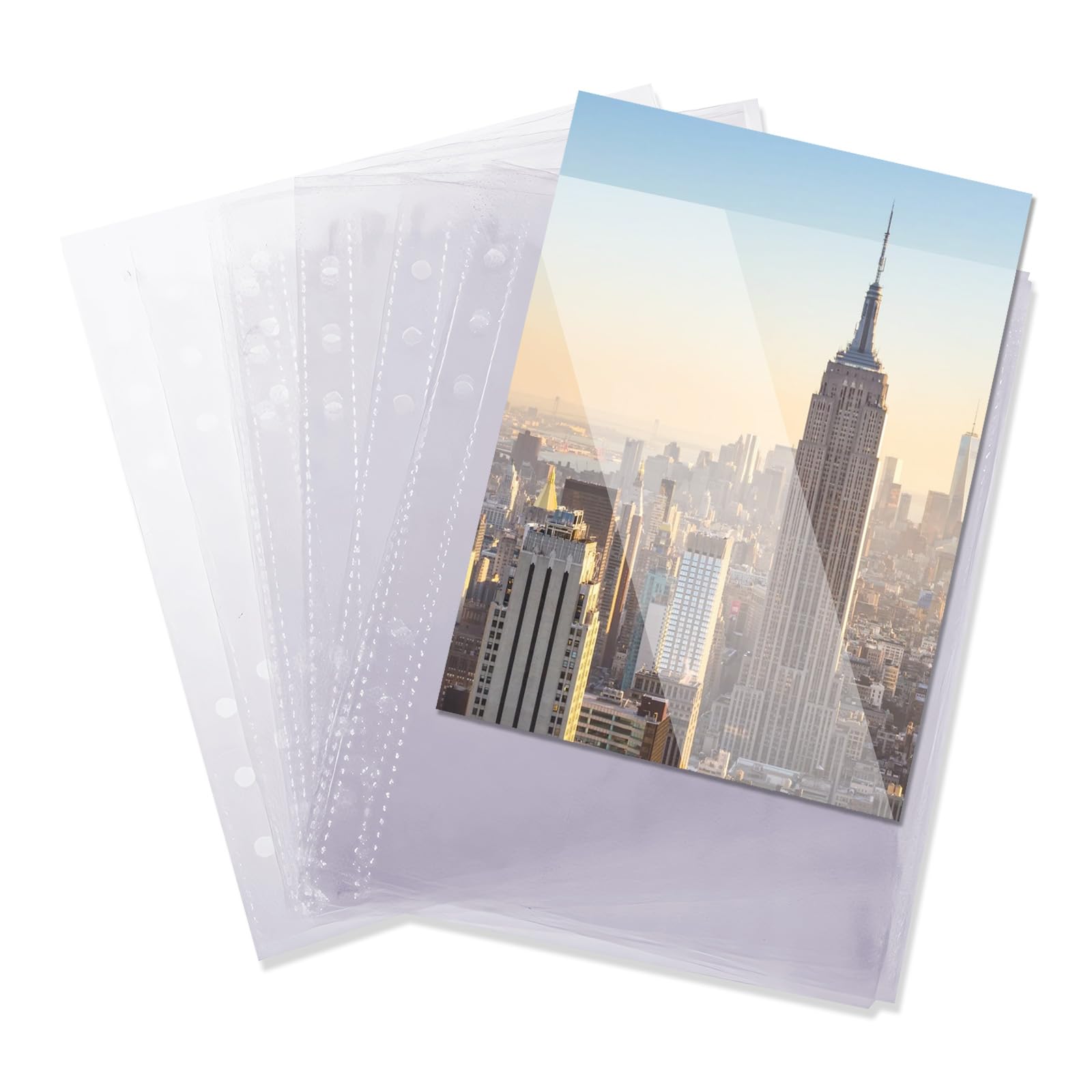 30Pcs A5 Poly Pockets, 5.12x7.48In Photo Sleeve for A5 Ring Binder