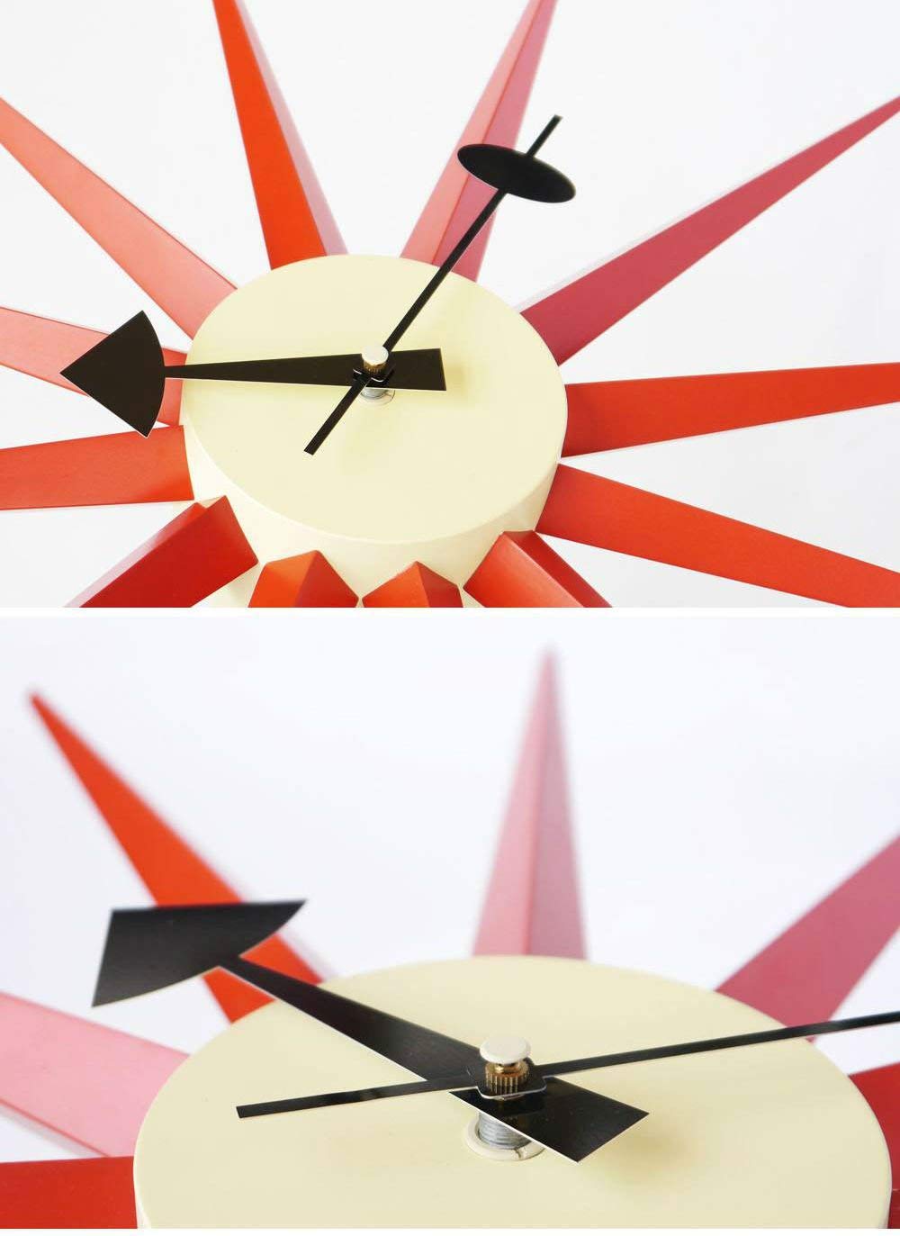 Amazon.co.jp: SHISEDOCO サンバーストクロック レッド 装飾 モダン