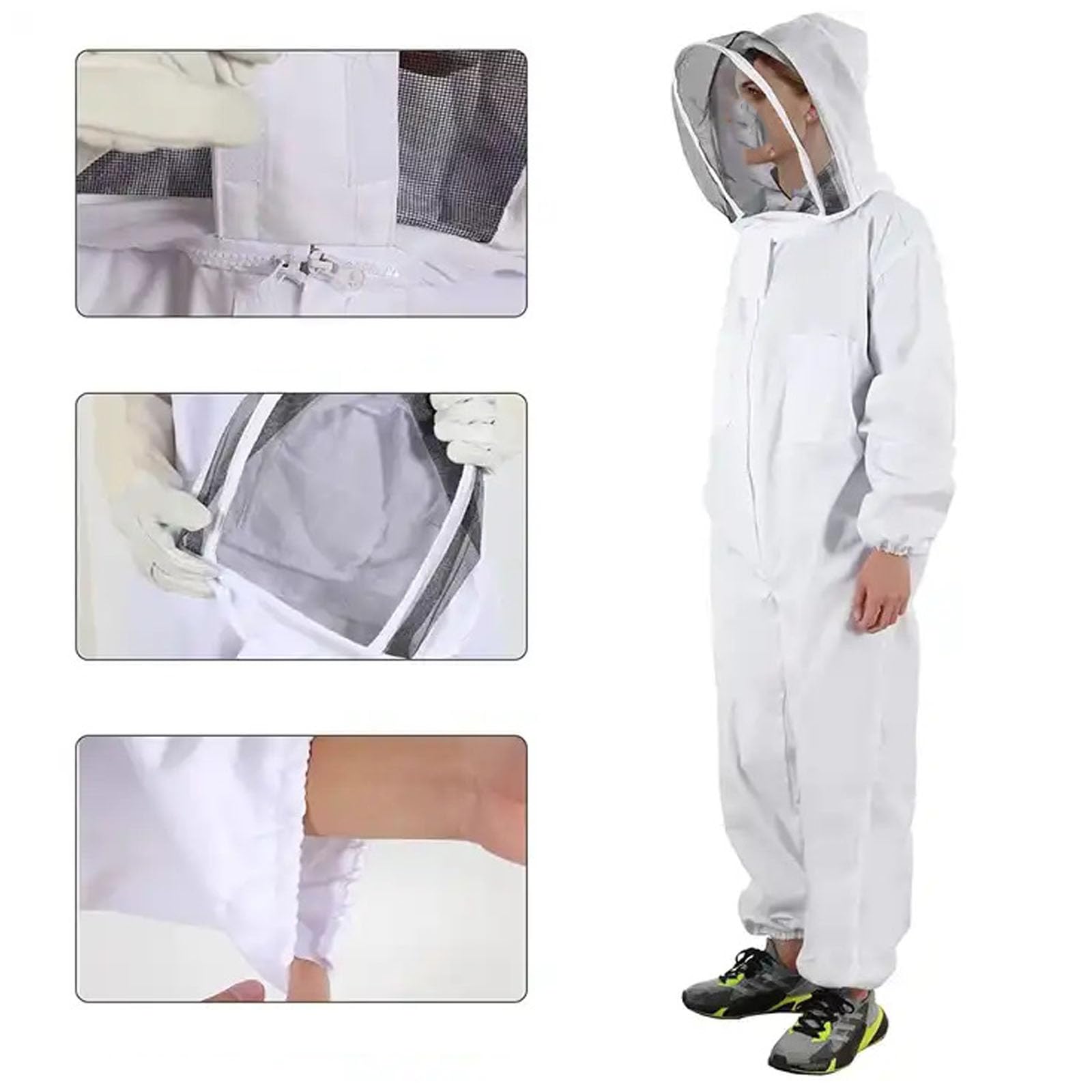 Traje de Apicultor Profesional con Velo,Traje de Abejas,Traje de Apicultura con Guantes,Ropa Apicultura Protección Cuerpo Completo Hombres Mujer para Apicultura Transpirable Anti AVI(Size:l,Color:b)