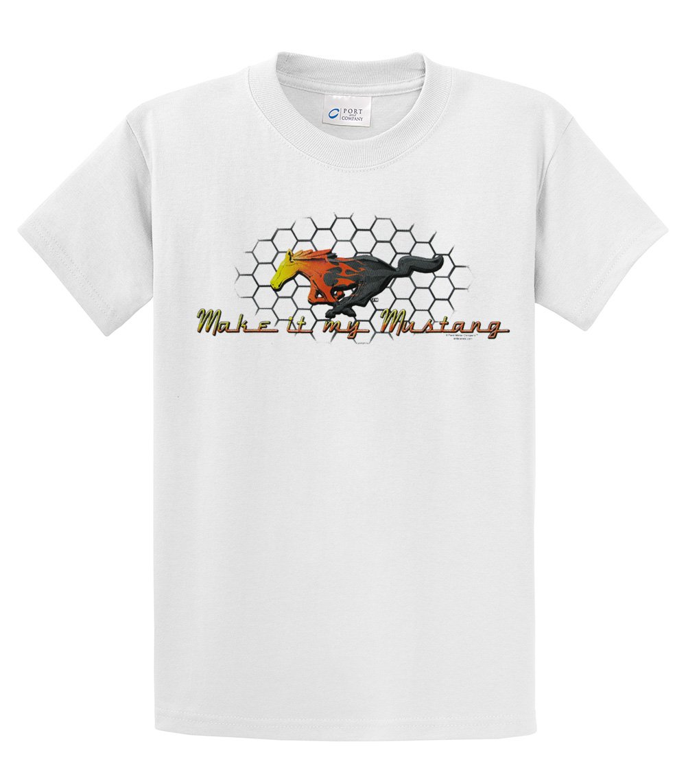 Ford Make It My Mustang Grill Background Flame Pony Ford Motors Hotrod Racing Performance Race Tee