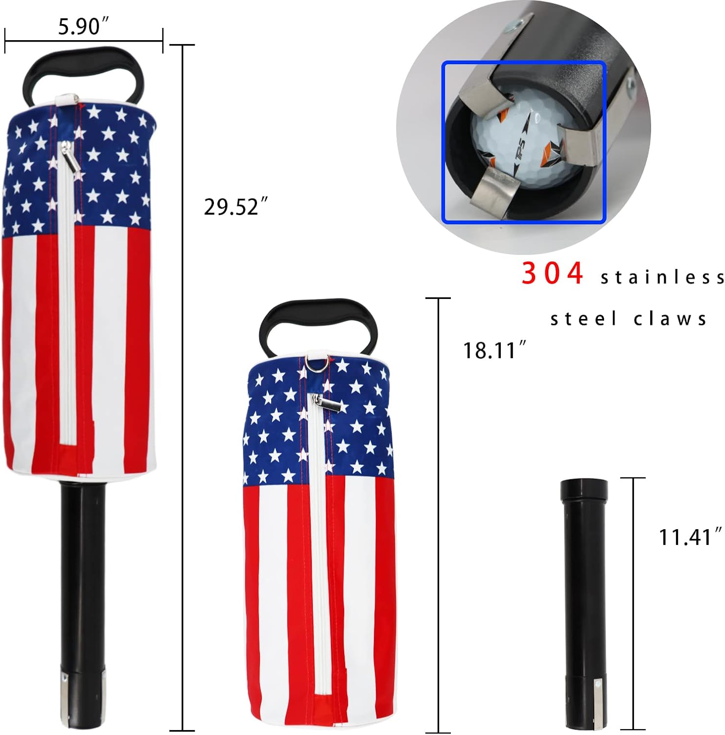 review Golf Ball Retriever Golf Ball Shag Bag, Practice and Range Golf Ball Shagger, Detachable Collector and Portable Pocket Storage Retriever (Holds 70 Balls)