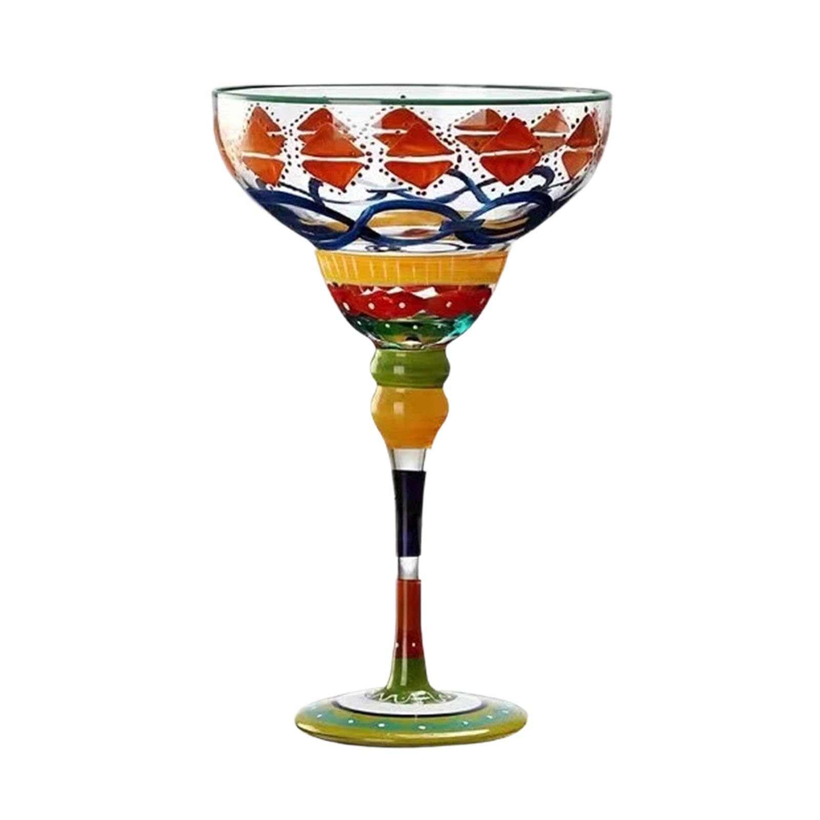 Wkldjf Margarita Glass Mexicans Hand Painted Glasses Cup for Martinis Drinking Glassware Drinkware for Cocktail Champagne Drink Glasses