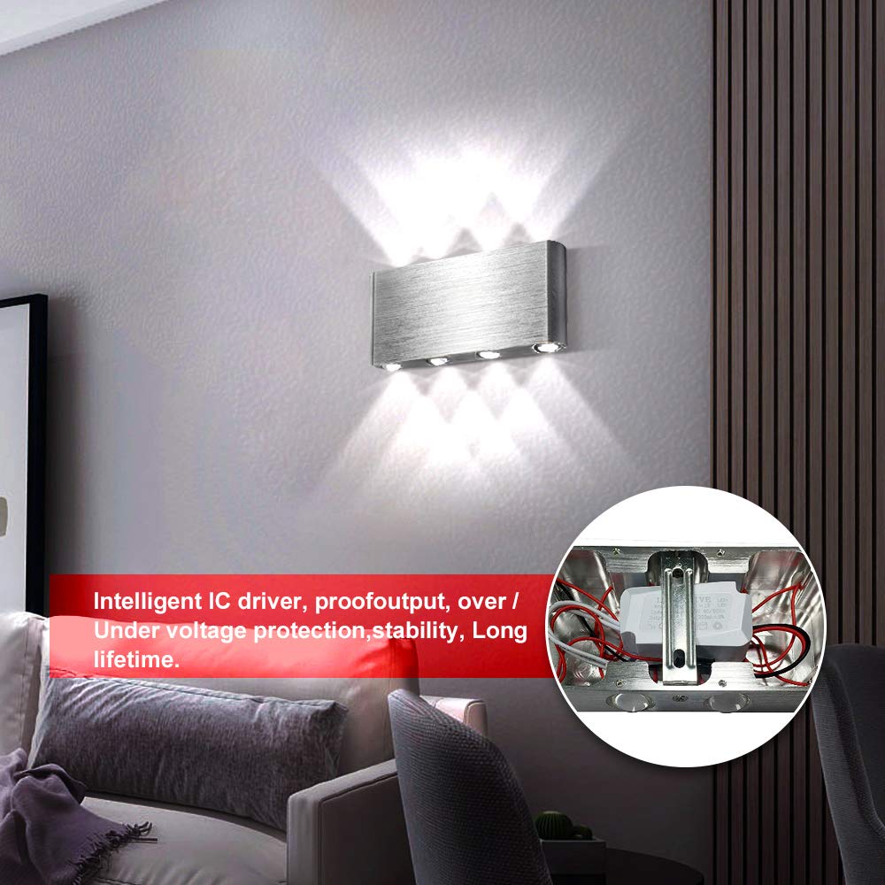 Lightess 8W Up Down Wall Lights Living Room Led Wall Light Indoor