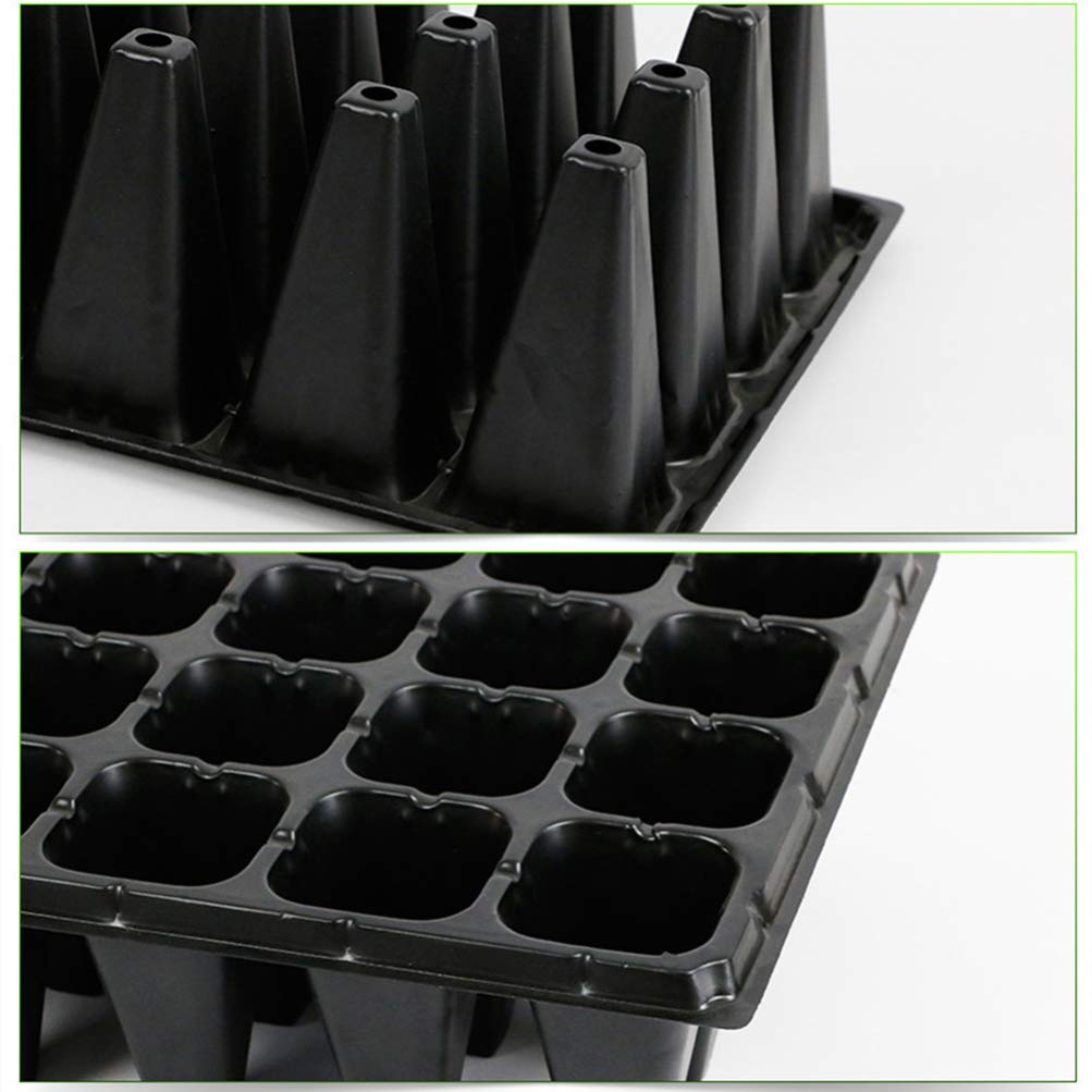 Yardwe Plantes D'intérieur 5 Pièces Plateaux de Propagateur Plateau de Démarrage de Semis 50 Cellules Plateau de Pots de Pépinière pour Jardin Hydroponique Humidité Germination Fournitures