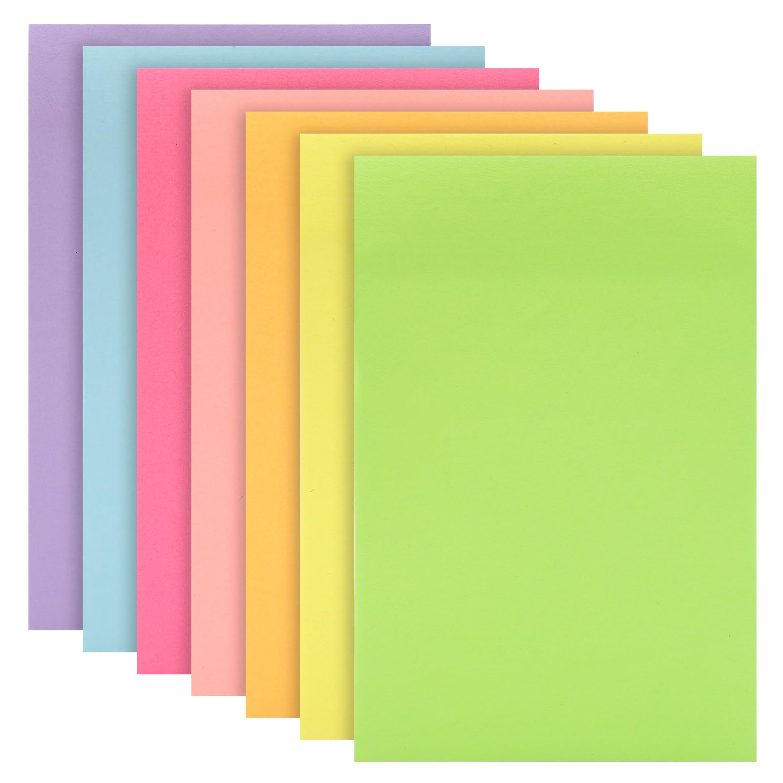 7 Pcs Stick Notes, 4x6 in Self-Stick Note Pads Super Sticking Power Brilliant Colors Memo Pads for Notebook Office School & Home，50 Sheets/Pad