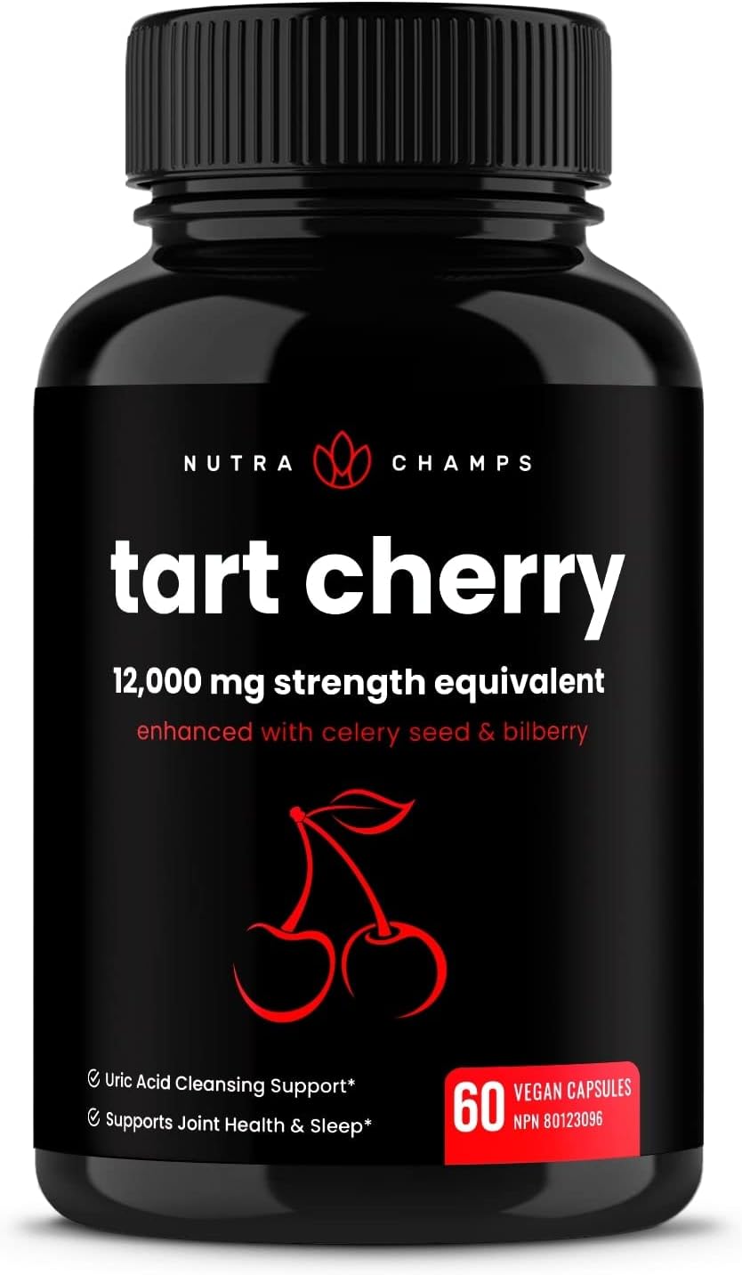 Organic Tart Cherry Extract Capsules Tart Cherry Supplement with Bilberry Fruit & Celery Seed