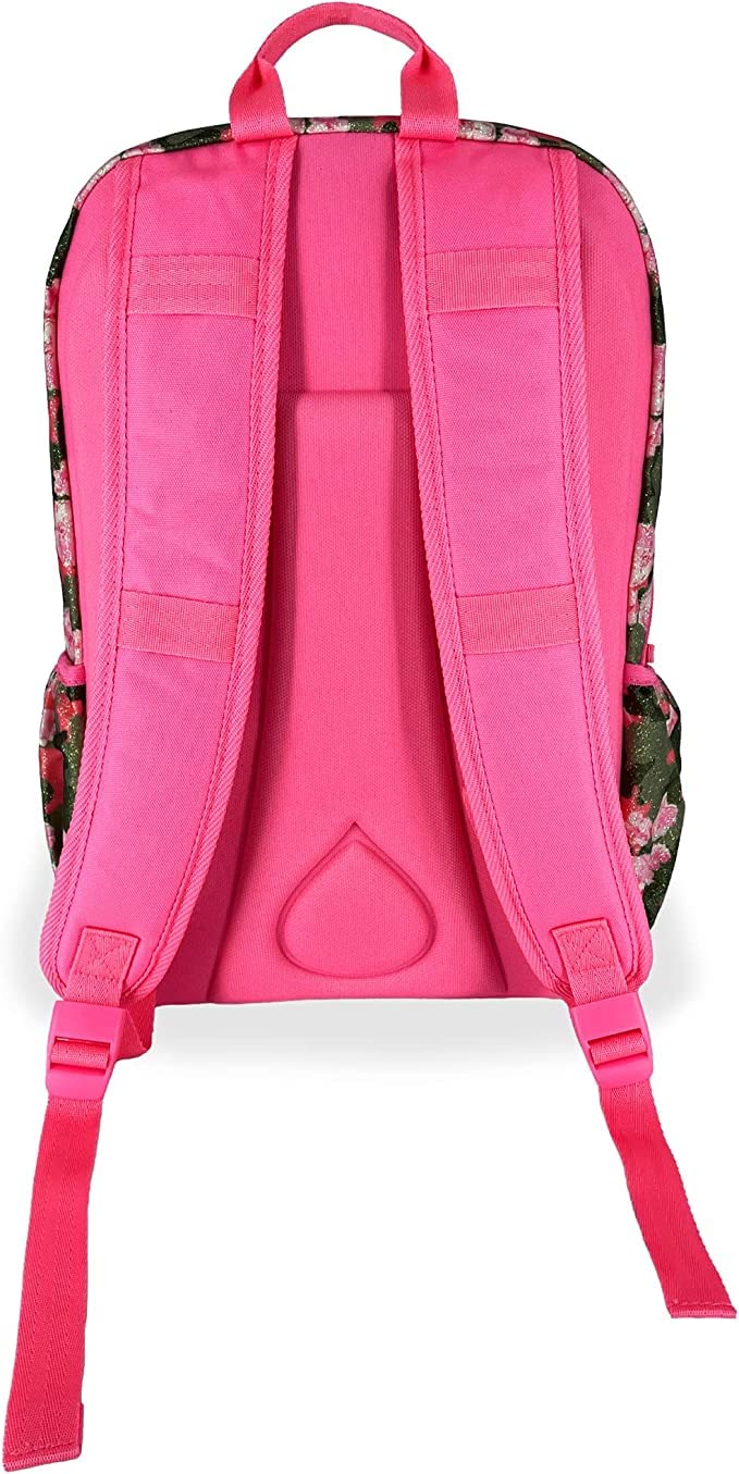 FCP ZAINO SCUOLA Dimensione Danza tondo organizzato 3 scomparti zip + Astuccio 3 piani completo + Omaggio 7 Penne Scatto cancellabili + Penna Luminosa LED e portachiave Paillettes