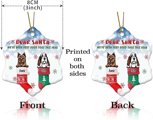 Miniatura 10 de Adornos de Navidad de búfalo a cuadros alegres y brillantes, muñeco de nieve, trineo, camión rojo, adorno redondo para árbol de Navidad, adorno de