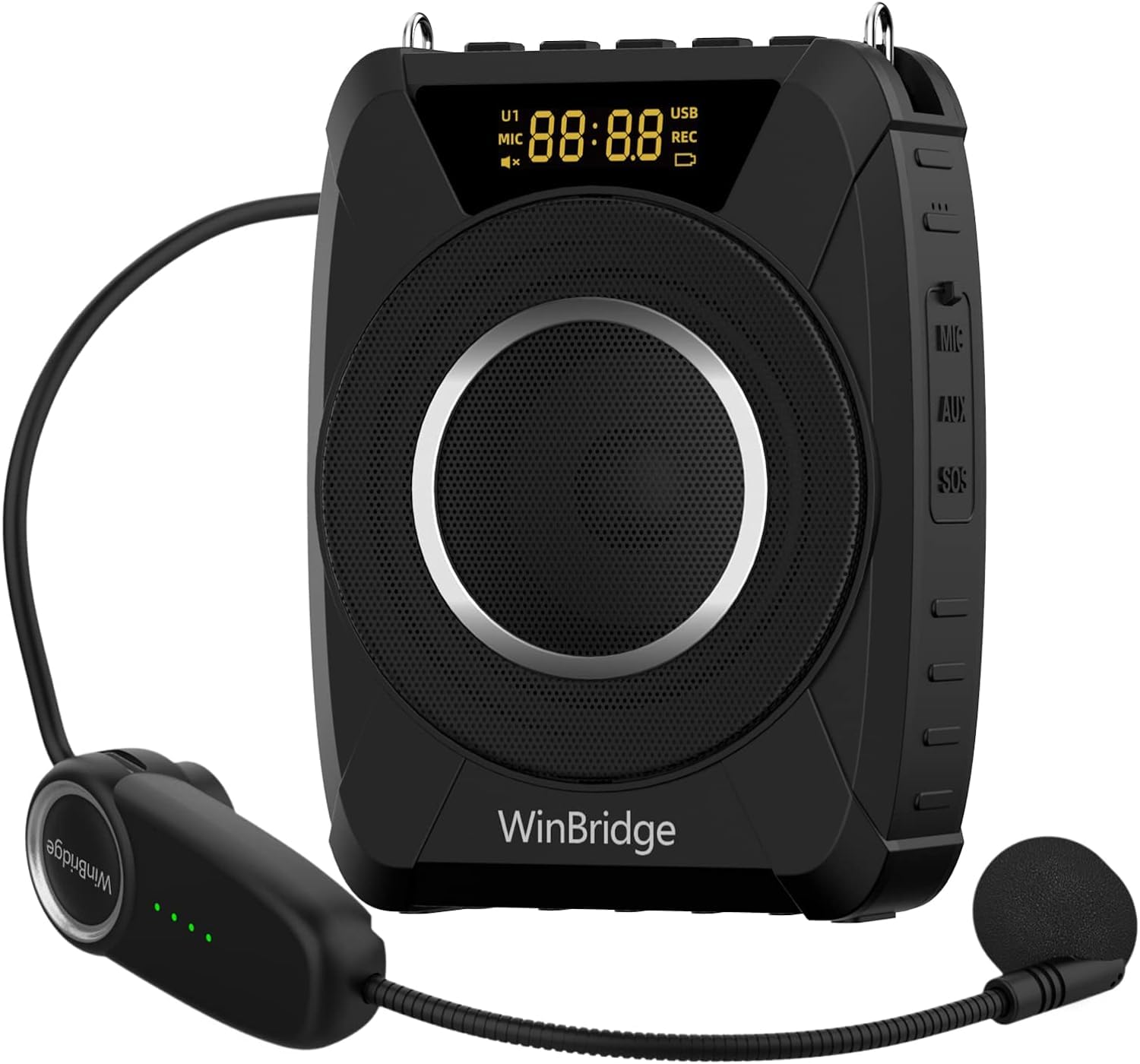 20W Bluetooth Amplificador de Voz Micrófono Inalámbrico para Profesores, Portátil Impermeable Amplificador de Voz Personal Mic Auriculares y Sistema de Altavoces M801