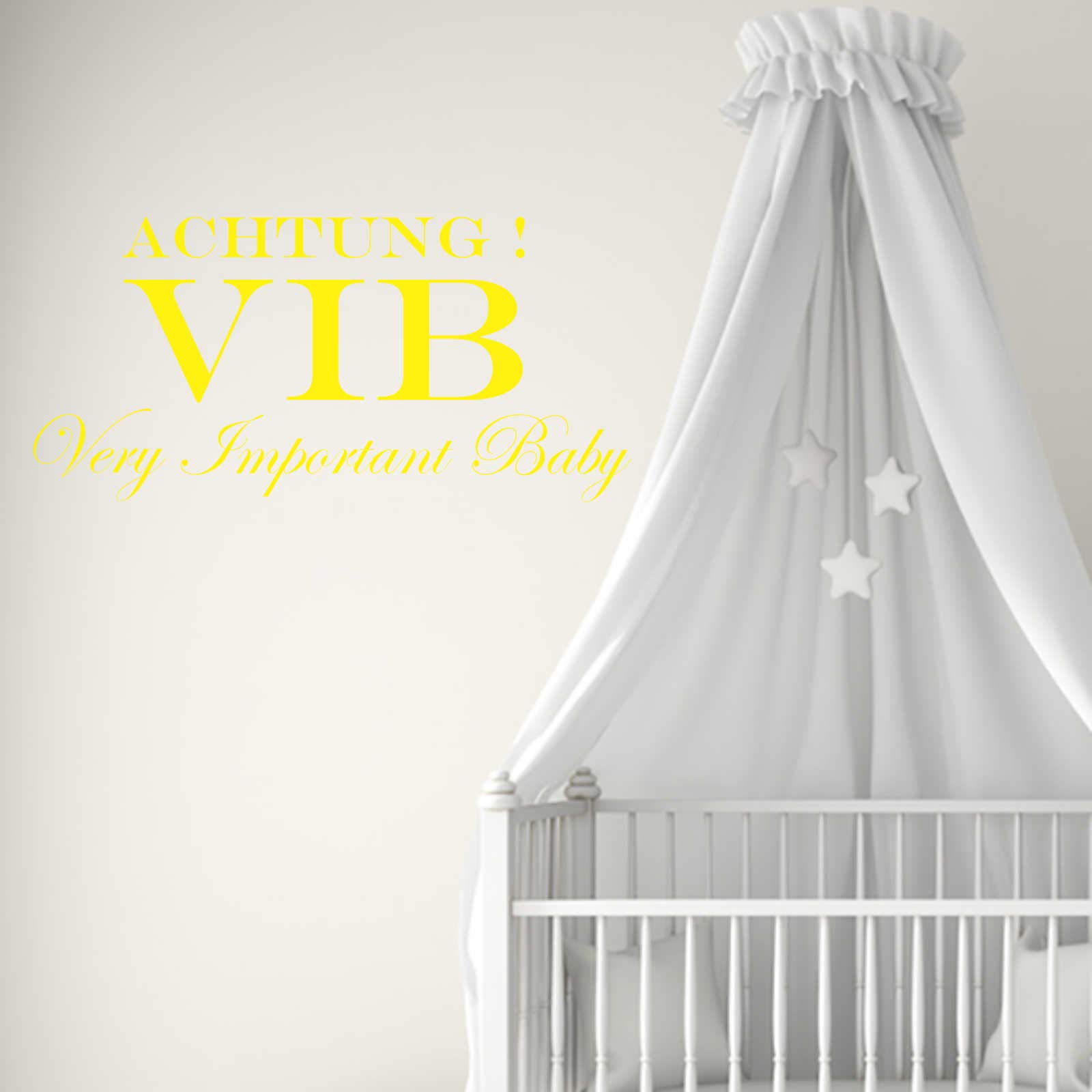 INDIGOS UG - Decalcomanie da muro - adesivi da parete - Murale - VIB Very Important Baby - 120 cm x 57 cm giallo - Decorazione per soggiorno, camera dei bambini, ufficio, scuola