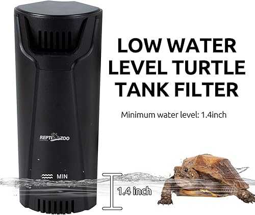 Miniatura 3 de REPTIZOO - Filtro interno de tanque de tortuga, filtro interno de esquina de acuario, filtro de tortuga de cascada de bajo nivel con biofiltración