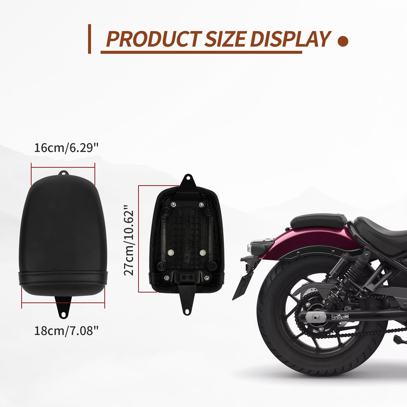 Amazon | PSLER バイク用リア シート 後部助手席 オートバイ用