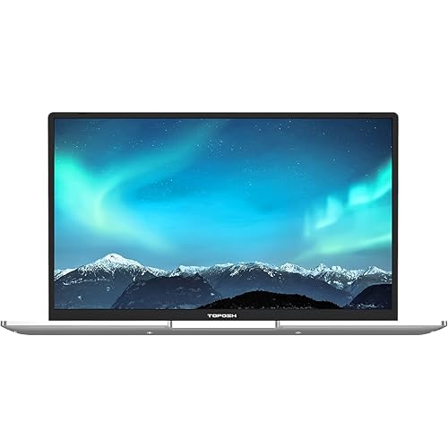 TOPOSH 14 inch Laptop,PC Notebook Computer,Windows 10 Home,12GB RAM 256GB SSD,Intel Jasper Lake N5095,Quad Core 2.0 GHz Processor,Metal Body,Backlit Keyboard-Silver