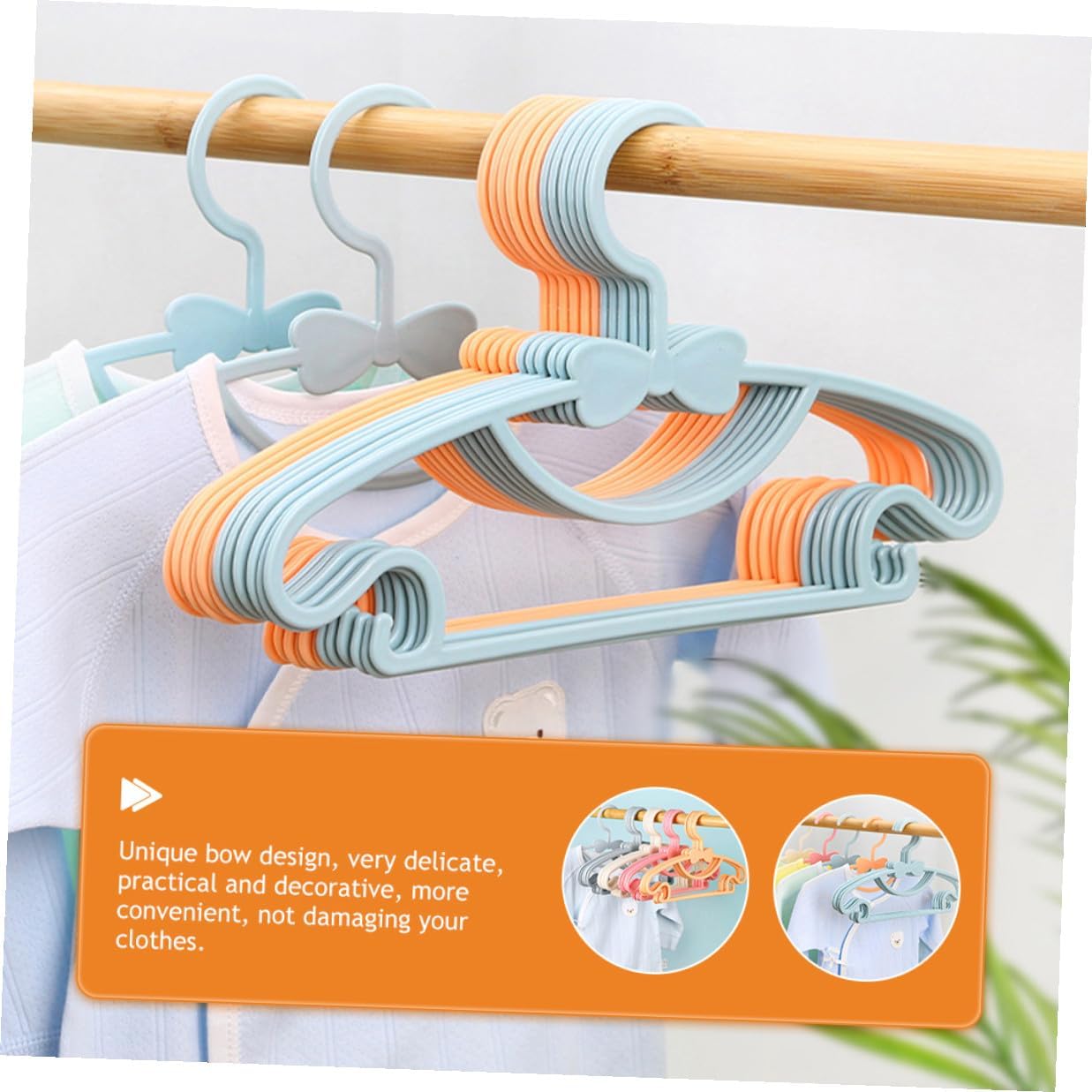 CHILDWEET 100 Pcs Clothes Hangers Plastic Hangers and Clothes Household Closet Storage Random Colors