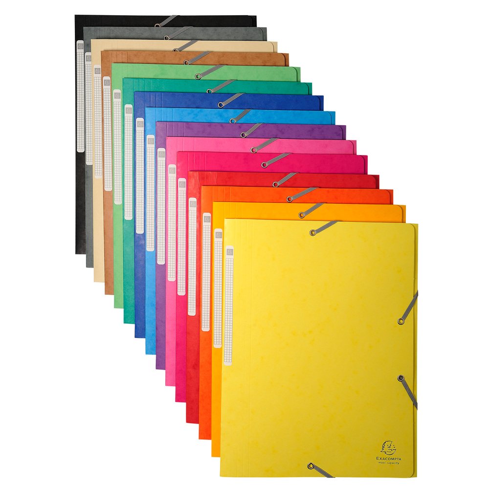 EXACOMPTA Eckspannermappe, DIN A4, Karton, farbig sortiert
