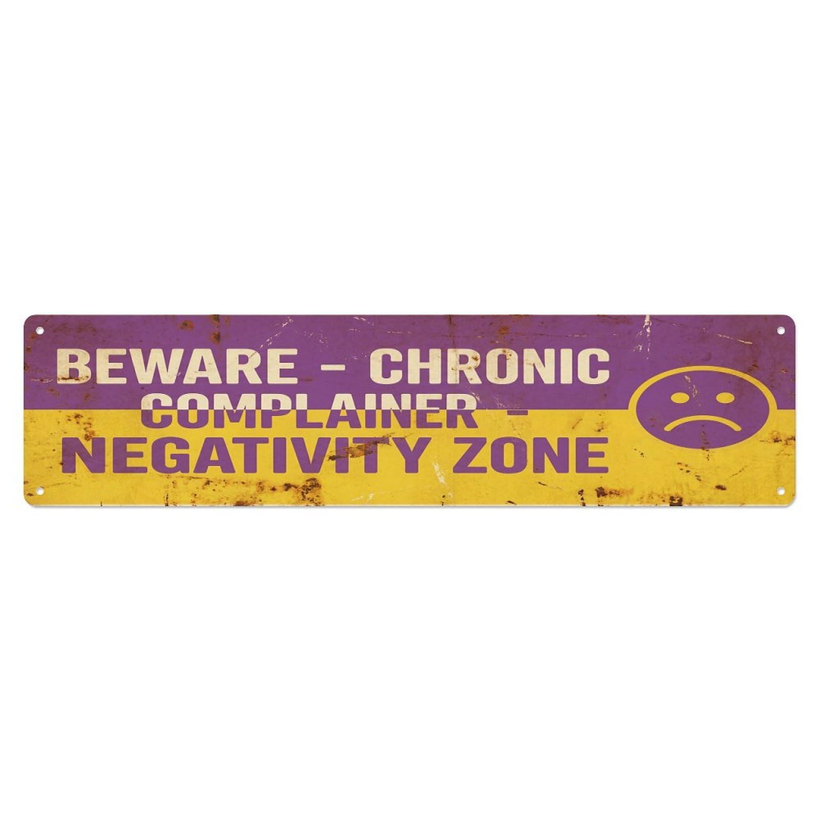 Olhnbad 4X16inch(10X40cm) Vintage Funny Beware Chronic Complainer Warning Metal Tin Sign