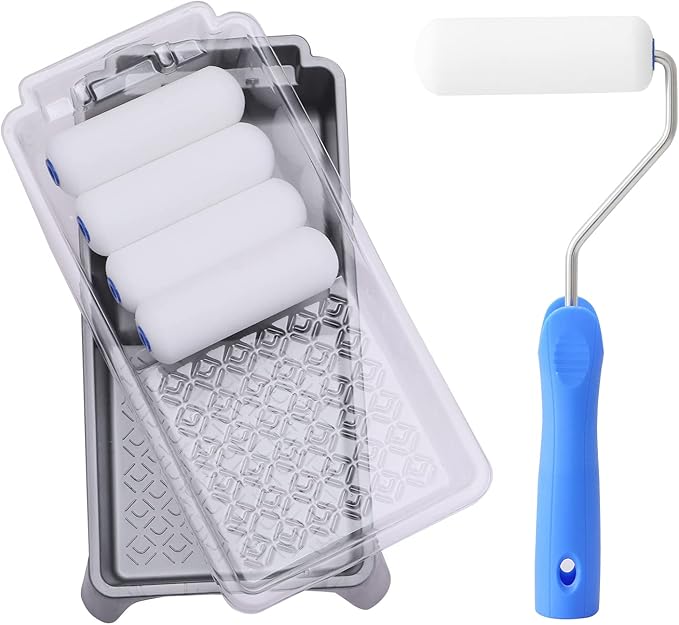 Paint Roller Kit, Foam Paint Roller, Small Paint Roller 4 Inch, with